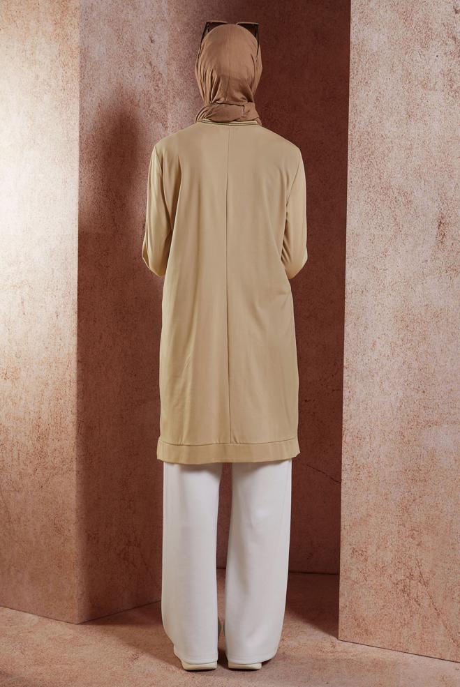 Hijab clothing BROWN MODEST TRACKSUIT TUNIC 44677 - ALVİNA