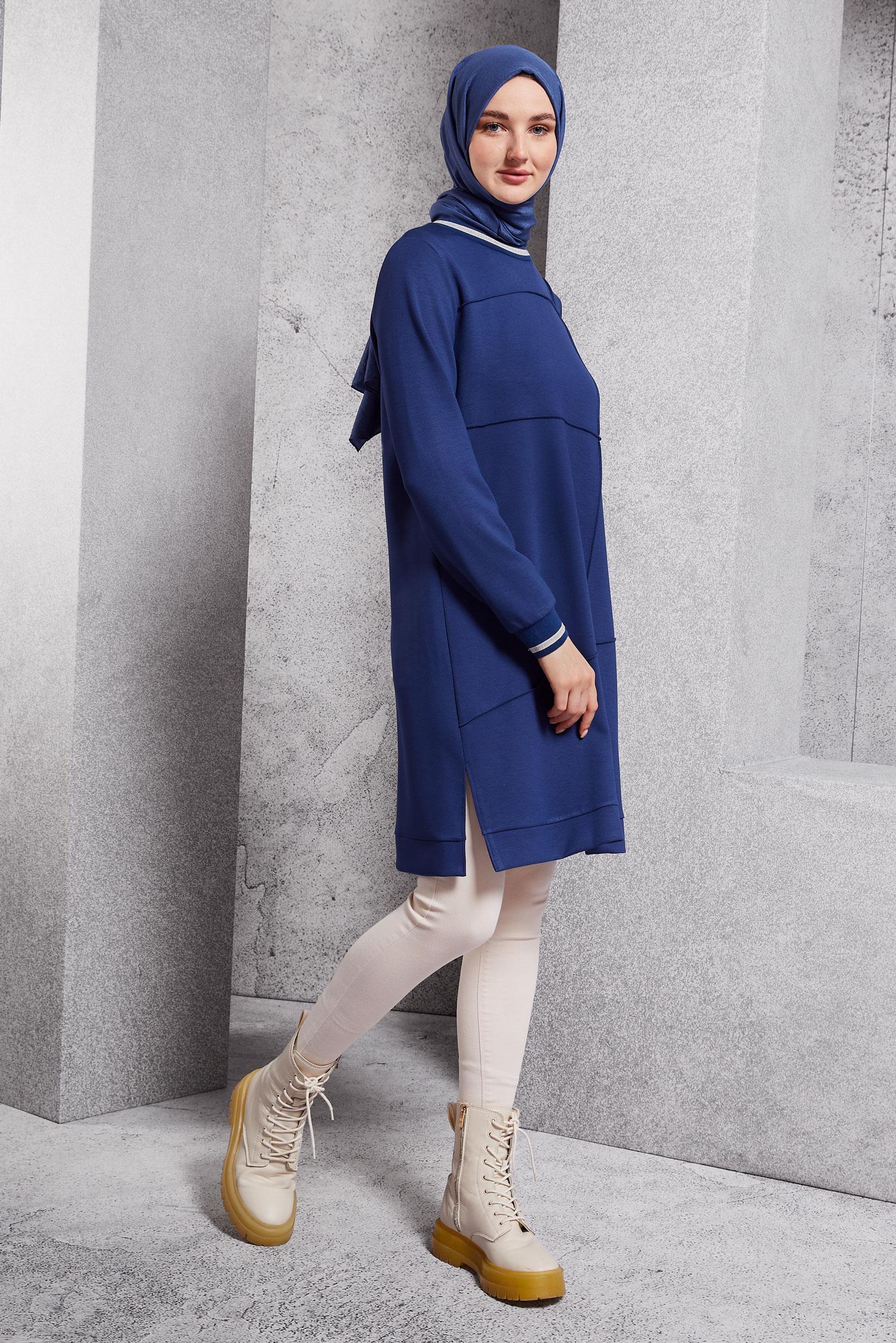 Hijab clothing NAVY BLUE MODEST TRACKSUIT TUNIC 44677