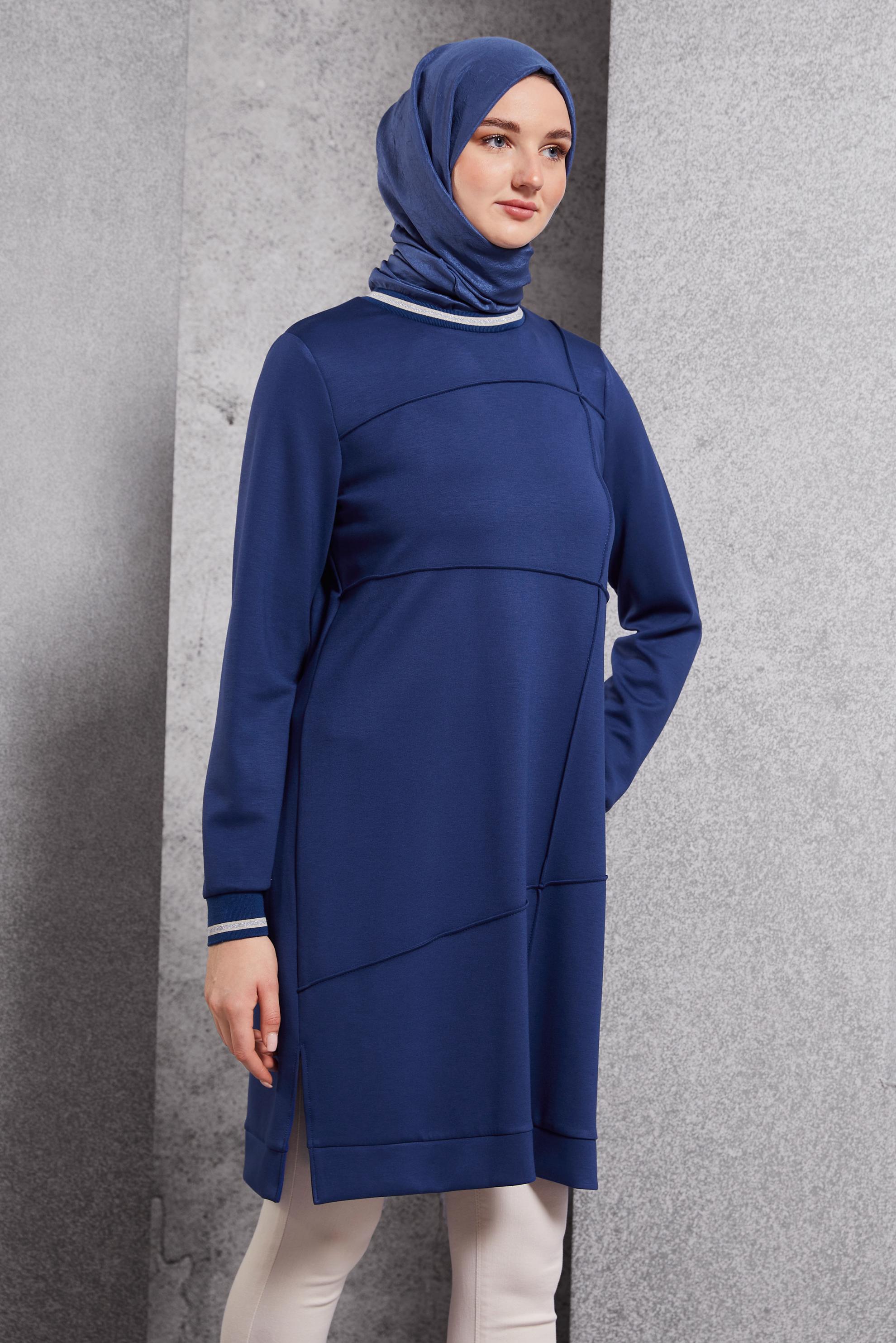 Hijab clothing NAVY BLUE MODEST TRACKSUIT TUNIC 44677