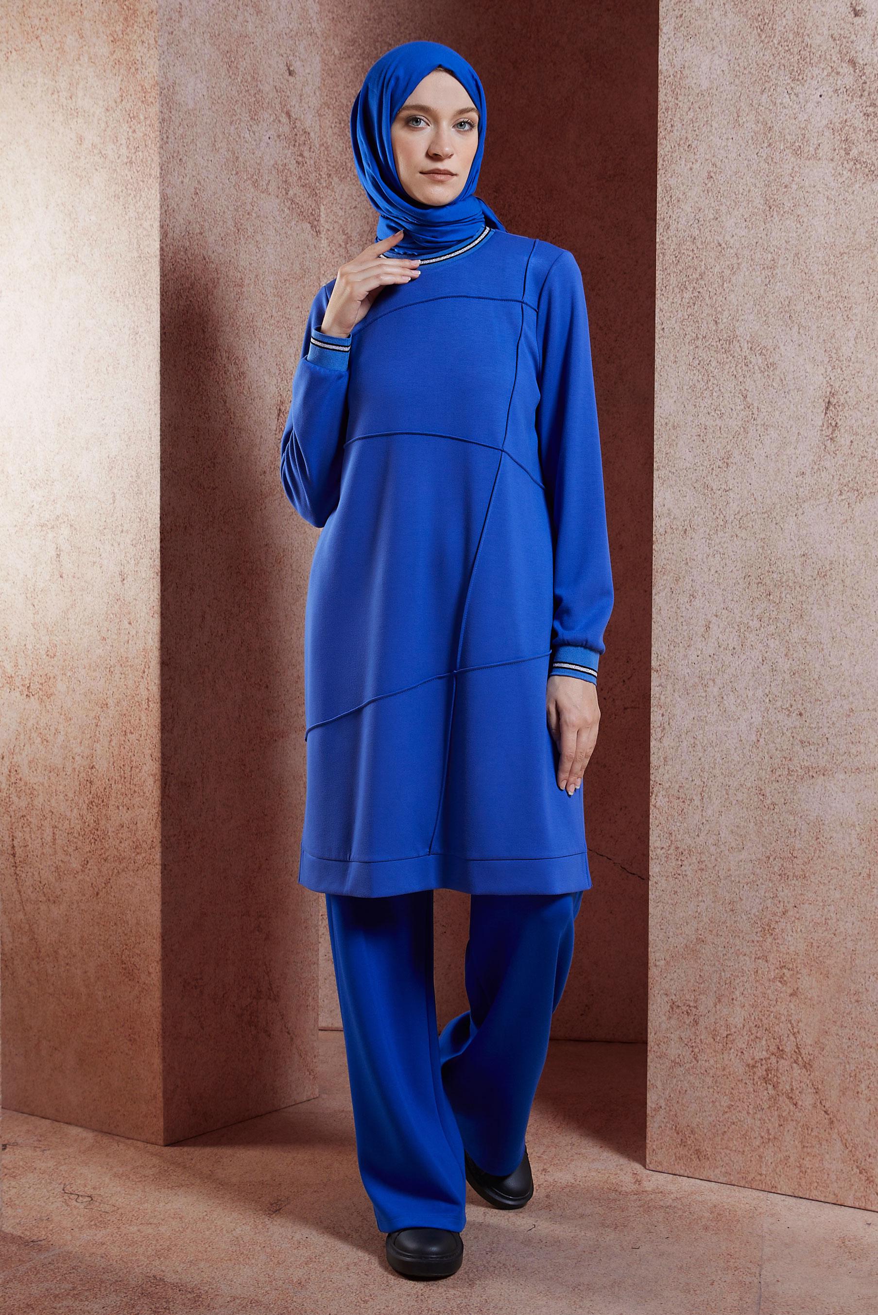 Hijab clothing NAVY BLUE MODEST TRACKSUIT TUNIC 44677
