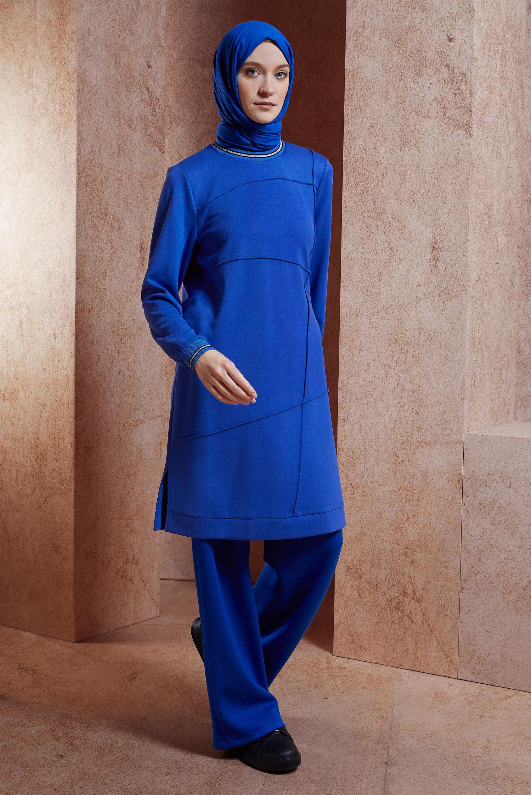 Hijab clothing NAVY BLUE MODEST TRACKSUIT TUNIC 44677