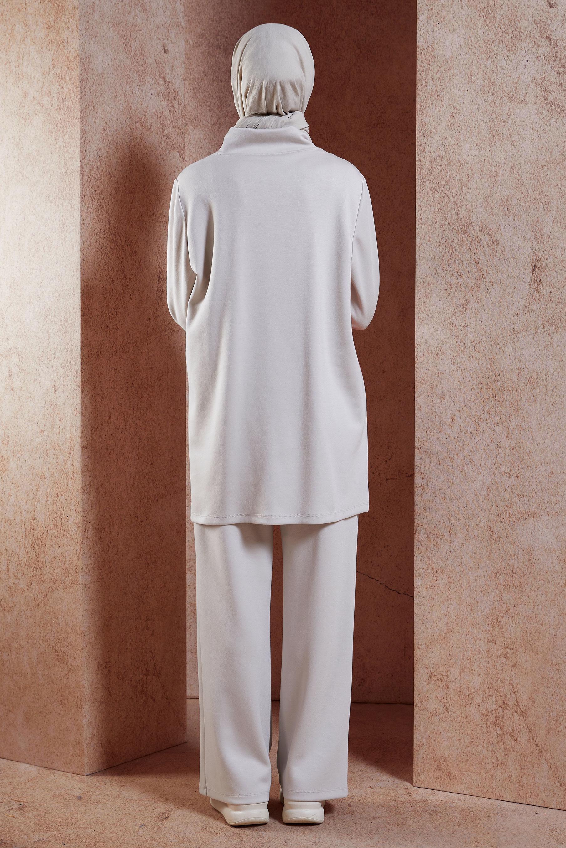 Vêtements hijab BEIGE ENSEMBLE SURVÊTEMENT AVEC PANTALON 45035