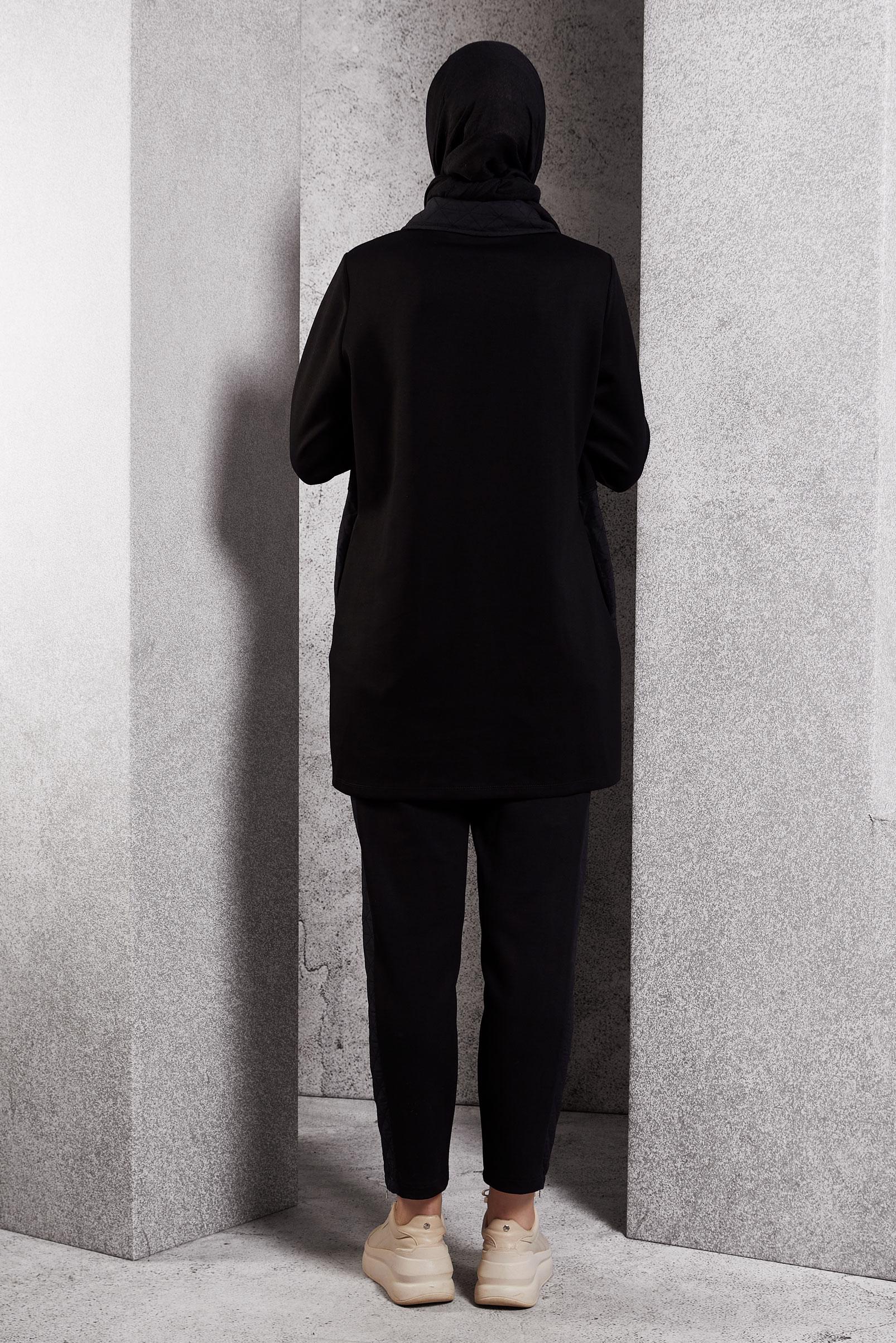 Vêtements hijab NOIR ENSEMBLE DE SURVÊTEMENT MATELASSÉ 45036