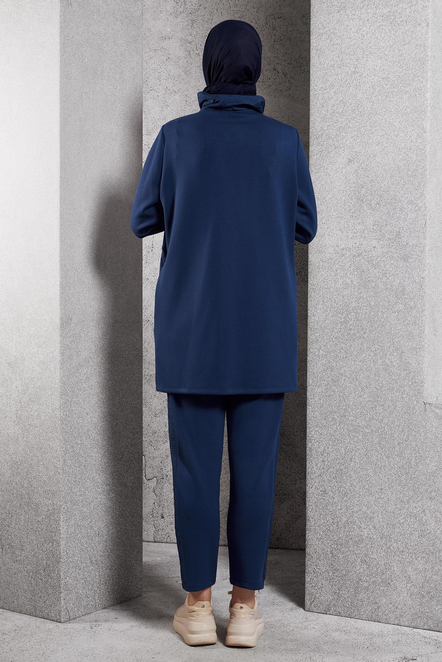 Tesettür giyim LACİVERT KAPİTONE PANTOLONLU EŞOFMAN TAKIM 45036