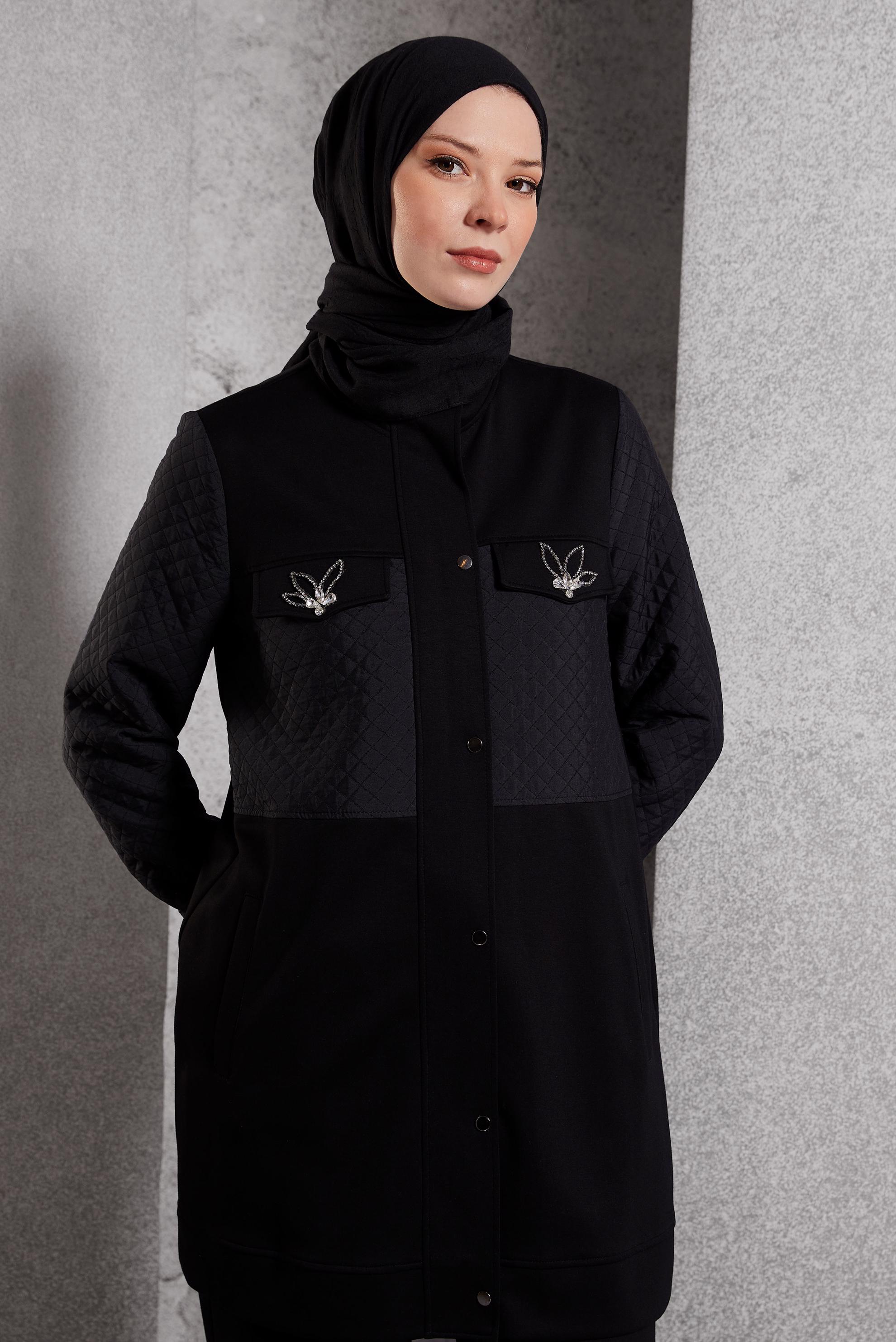 Tesettür giyim SİYAH PANTOLONLU EŞOFMAN TAKIM 45037