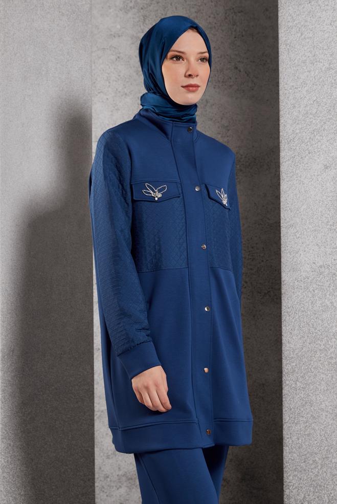 Tesettür giyim LACİVERT PANTOLONLU EŞOFMAN TAKIM 45037 - ALVİNA