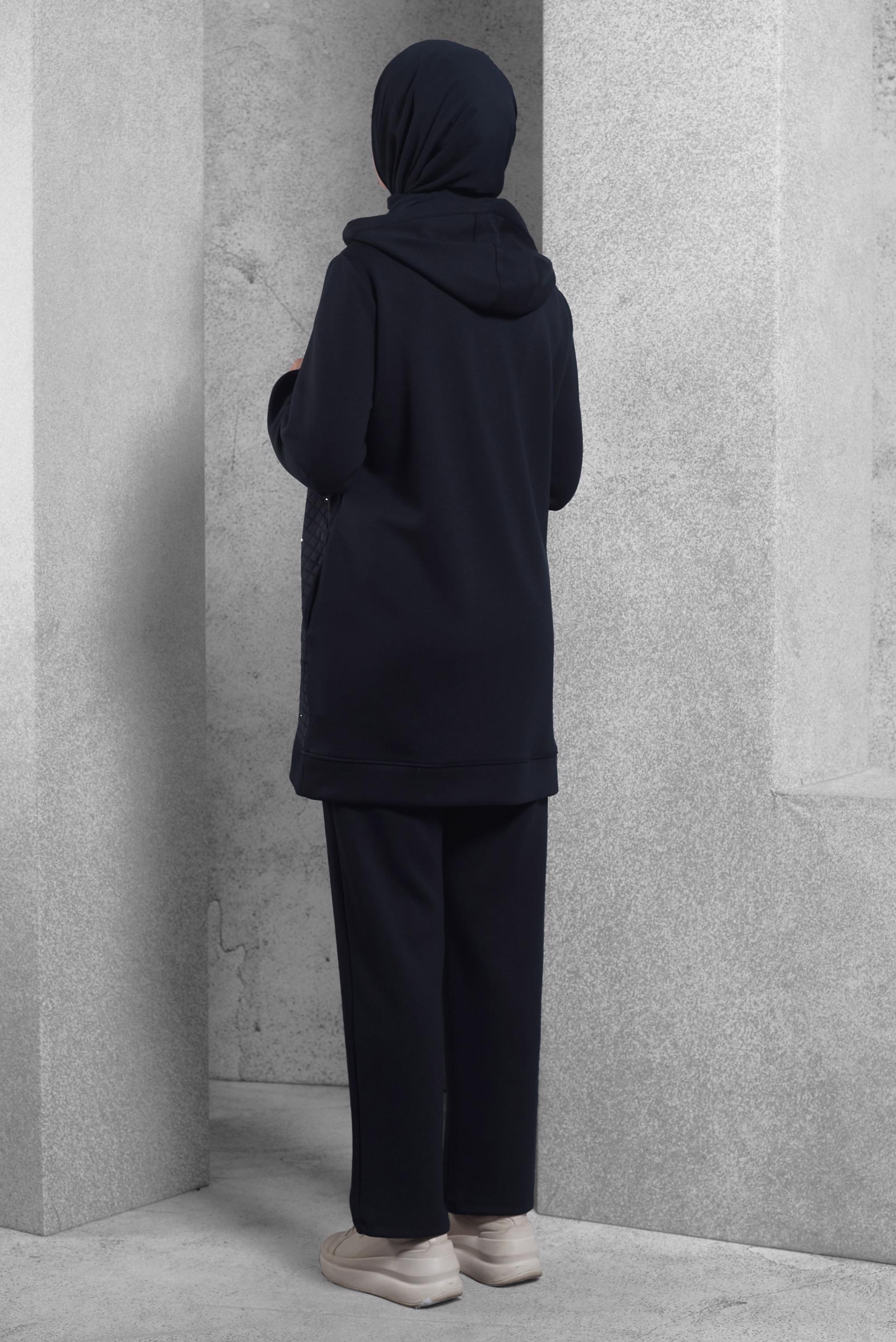 Vêtements hijab BLEU MARINE ENSEMBLE DE SURVÊTEMENT MATELASSÉ 45038