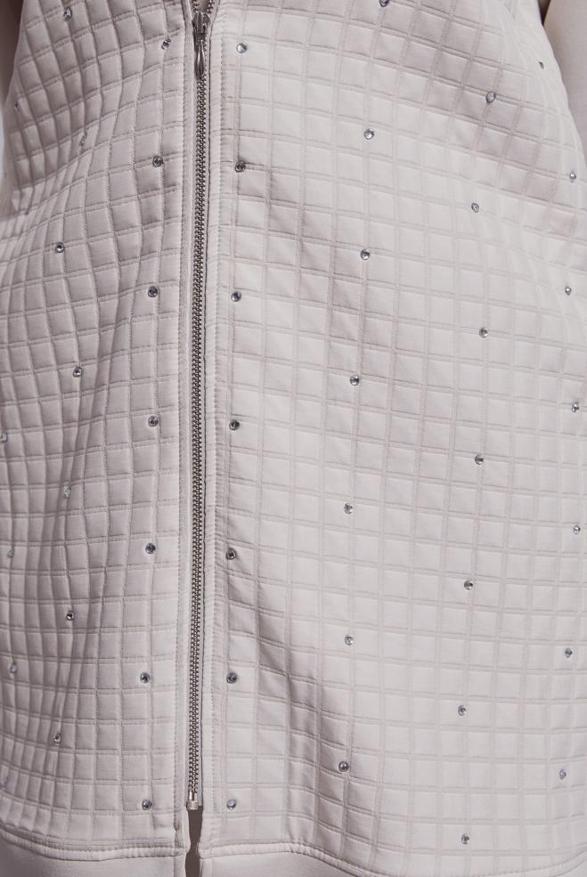 Tesettür giyim BEJ KAPİTONE DESENLİ EŞOFMAN TAKIM 45038 - ALVİNA