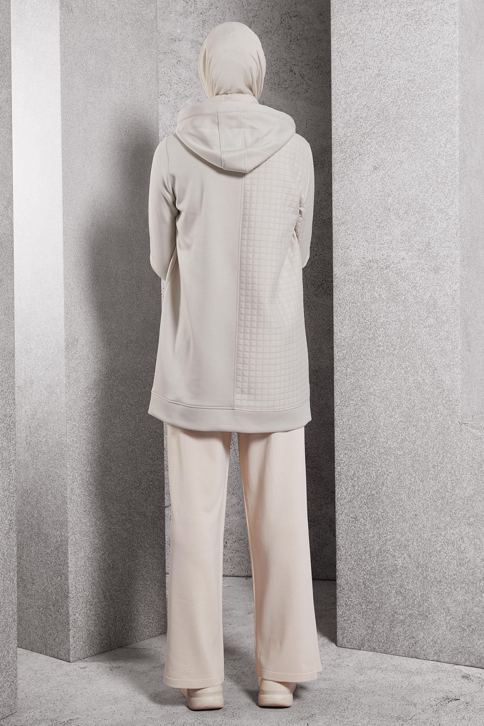 Hijab clothing BEIGE HOODED TRACKSUIT TUNIC 45039