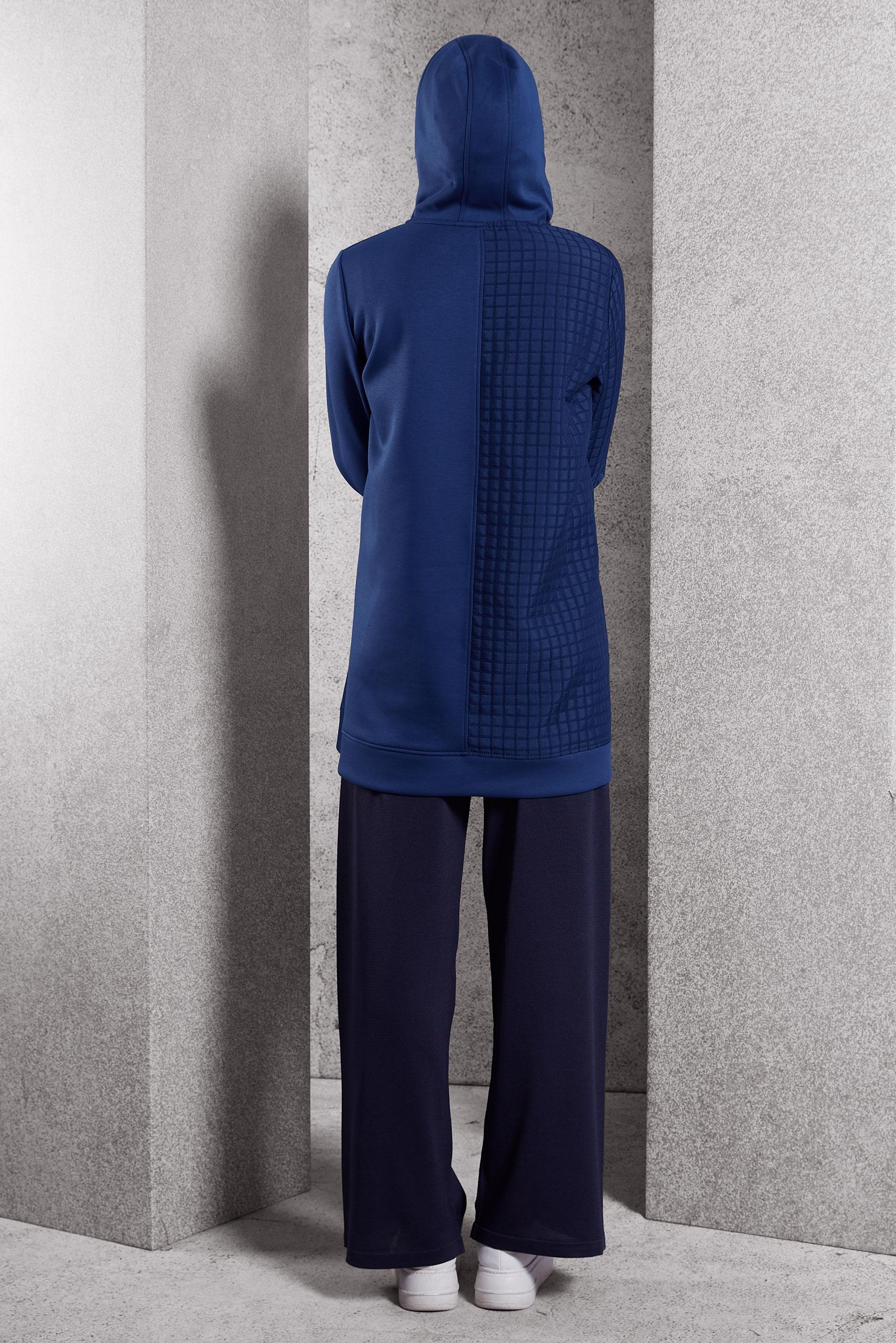 Hijab clothing NAVY BLUE HOODED TRACKSUIT TUNIC 45039