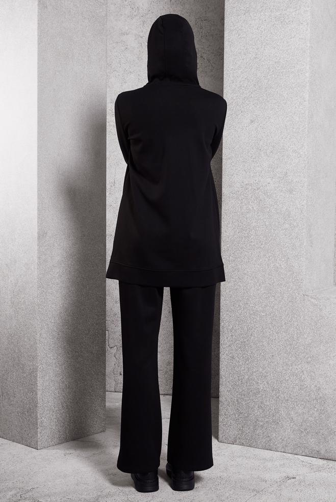 Vêtements hijab NOIR ENSEMBLE DE SURVÊTEMENT À CAPUCHE 45040 - ALVİNA