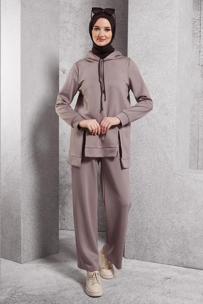 Vêtements hijab VISON ENSEMBLE DE SURVÊTEMENT À CAPUCHE 45040 - ALVİNA