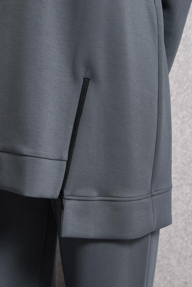 Vêtements hijab GRIS ENSEMBLE DE SURVÊTEMENT À CAPUCHE 45040 - ALVİNA