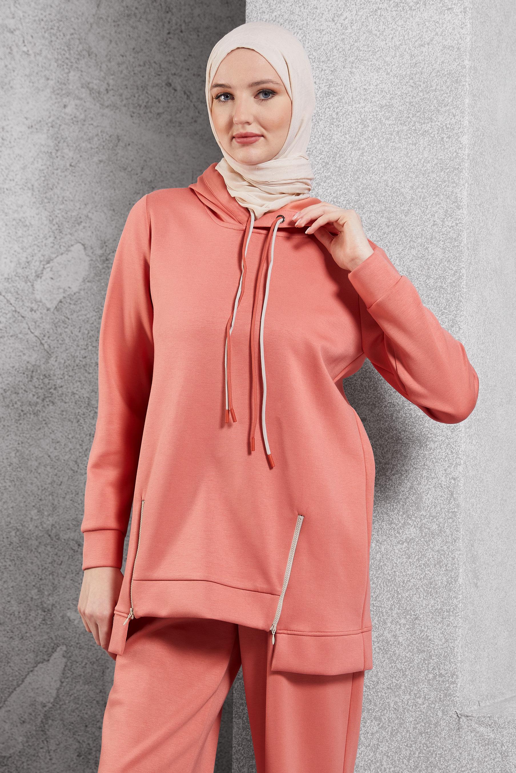 Vêtements hijab POUDRE ENSEMBLE DE SURVÊTEMENT À CAPUCHE 45040