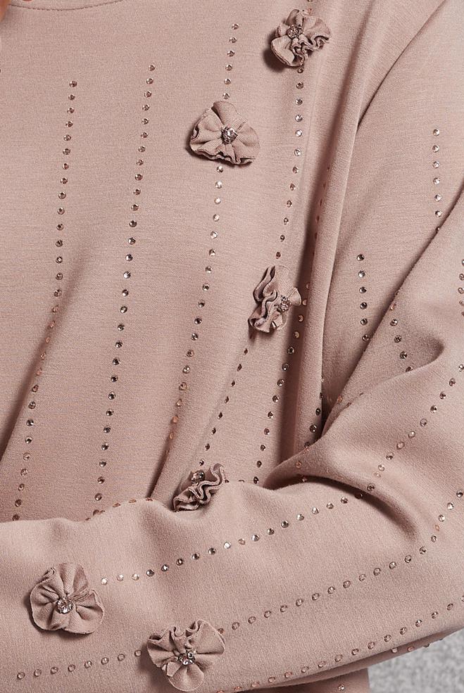 Vêtements hijab BRUN ENSEMBLE DE SURVÊTEMENT AVEC DÉTAIL DE BIJOUX 45041 - ALVİNA