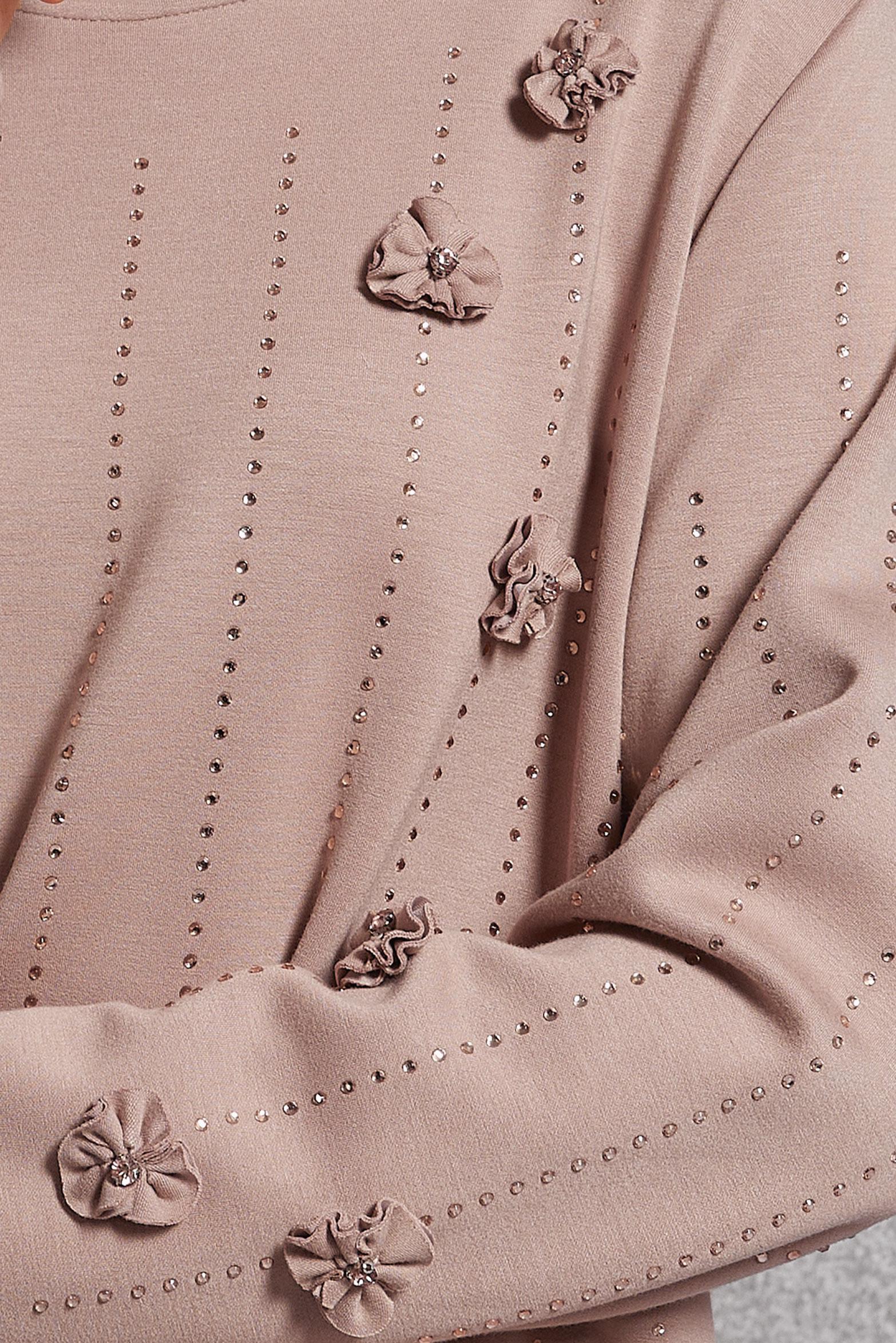 Tesettür giyim KAHVE TAŞLI PANTOLONLU EŞOFMAN TAKIM 45041