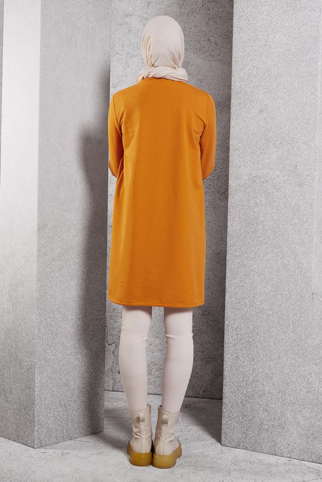 Hijab clothing YELLOW PRINTED TRACKSUIT TUNIC 45042 - ALVİNA