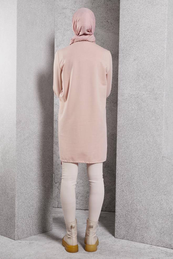 Hijab clothing POWDER PRINTED TRACKSUIT TUNIC 45042 - ALVİNA