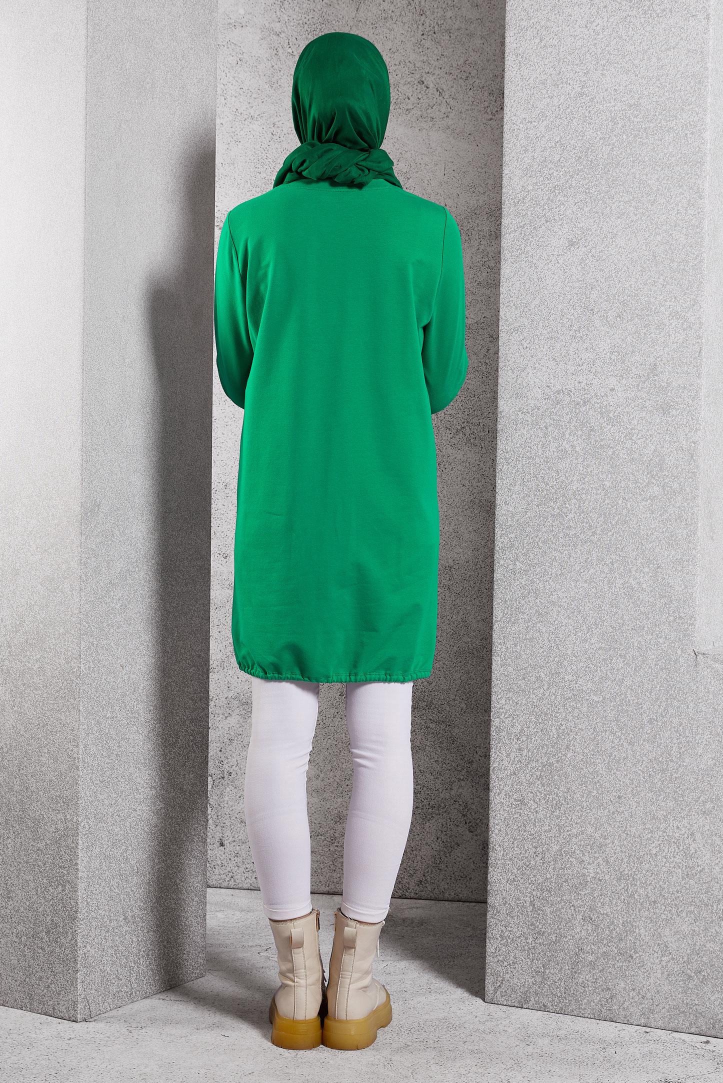 Hijab clothing GREEN PRINTED TRACKSUIT TUNIC 45042