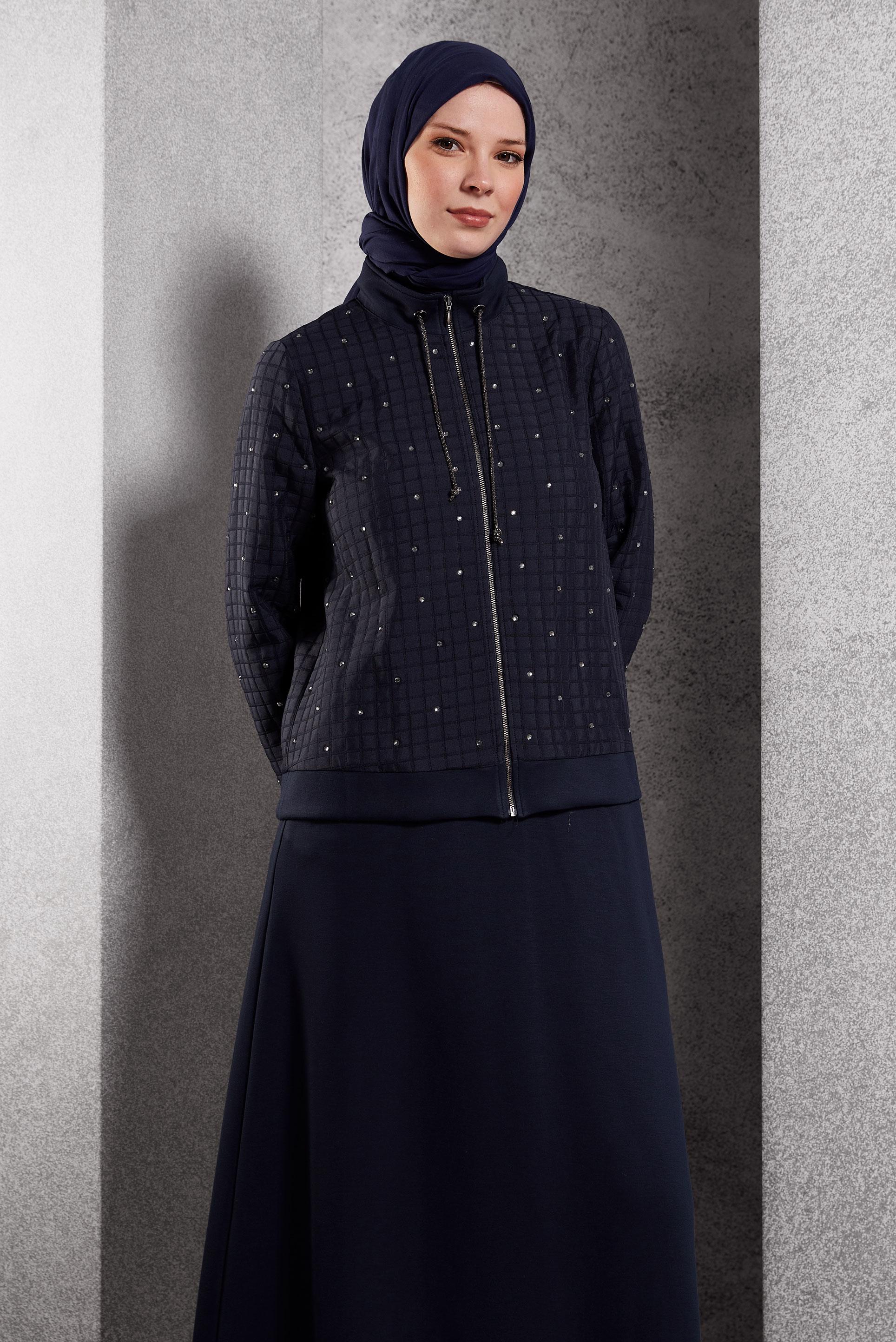 Vêtements hijab BLEU MARINE ENSEMBLE DE SURVÊTEMENT À JUPE 45052
