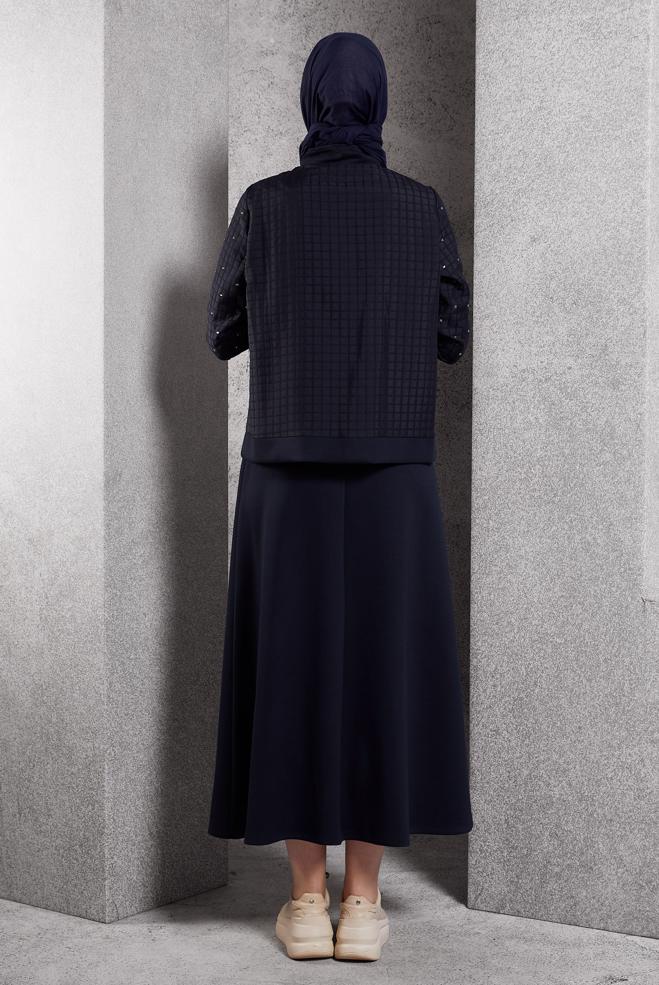 Vêtements hijab BLEU MARINE ENSEMBLE DE SURVÊTEMENT À JUPE 45052 - ALVİNA