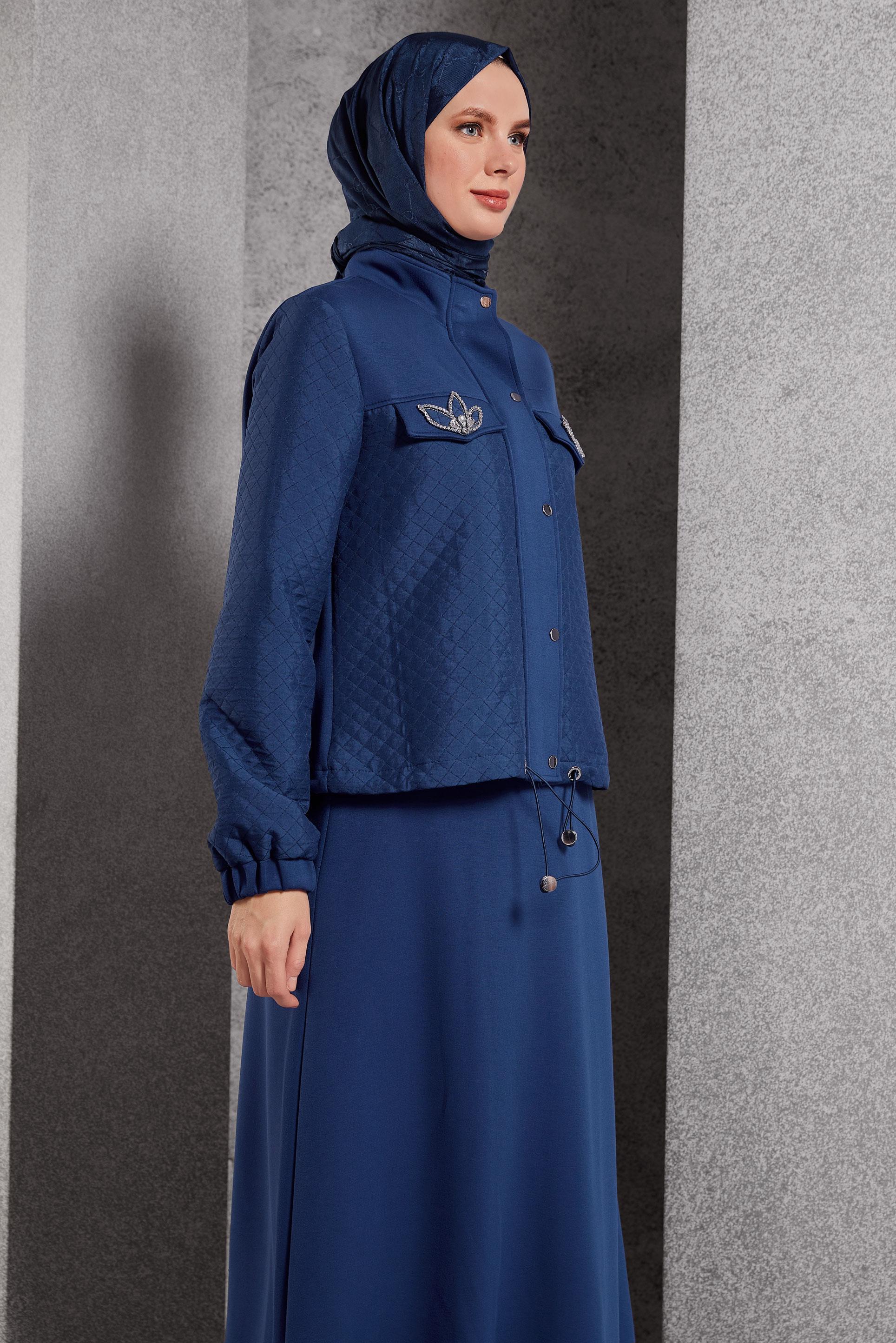 Vêtements hijab BLEU MARINE ENSEMBLE DE SURVÊTEMENT À JUPE 45053