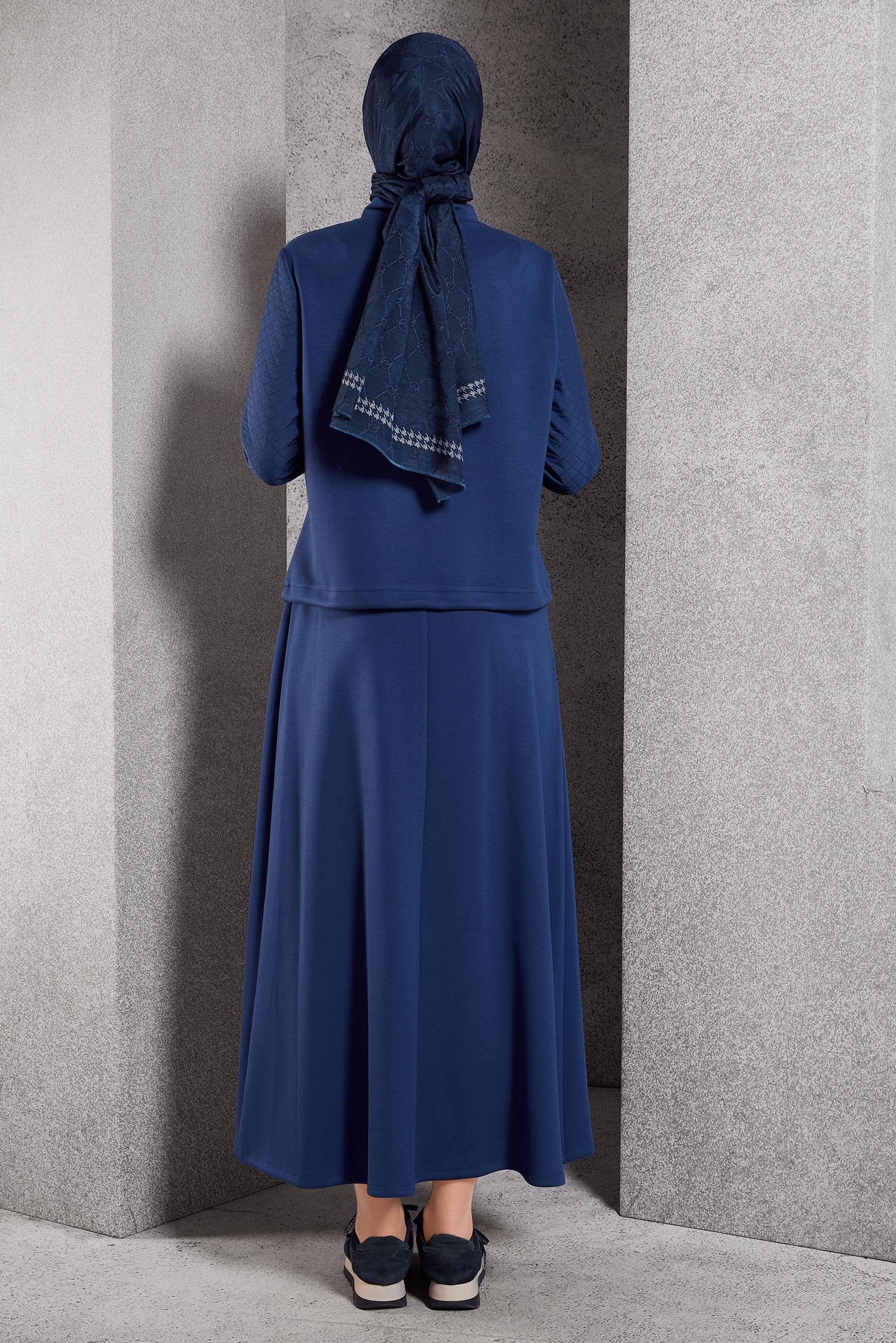 Vêtements hijab BLEU MARINE ENSEMBLE DE SURVÊTEMENT À JUPE 45053