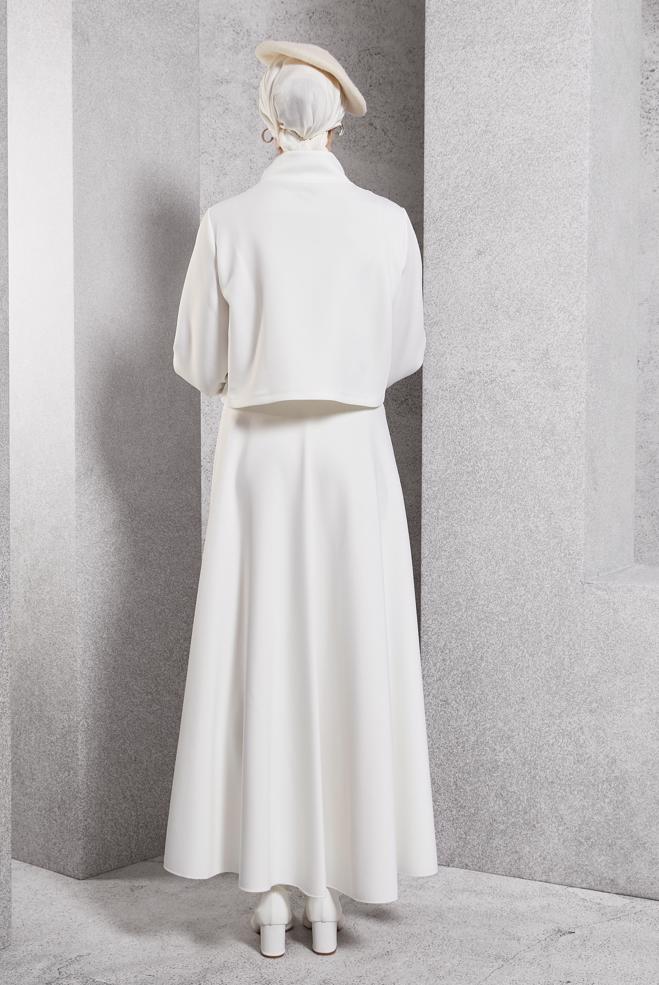 Vêtements hijab BLANC ENSEMBLE DE SURVÊTEMENT À JUPE 45054 - ALVİNA