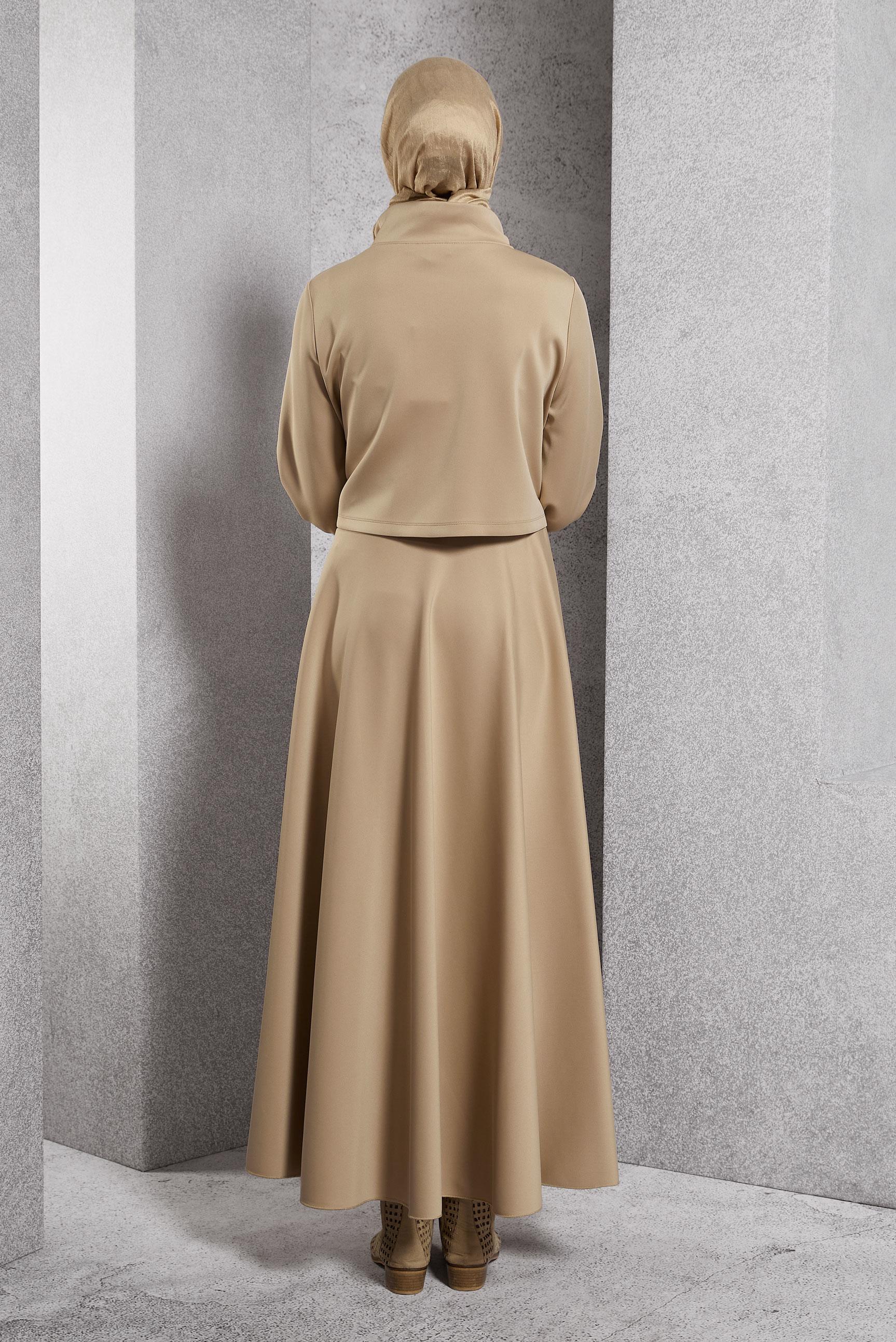 Vêtements hijab BRUN ENSEMBLE DE SURVÊTEMENT À JUPE 45054