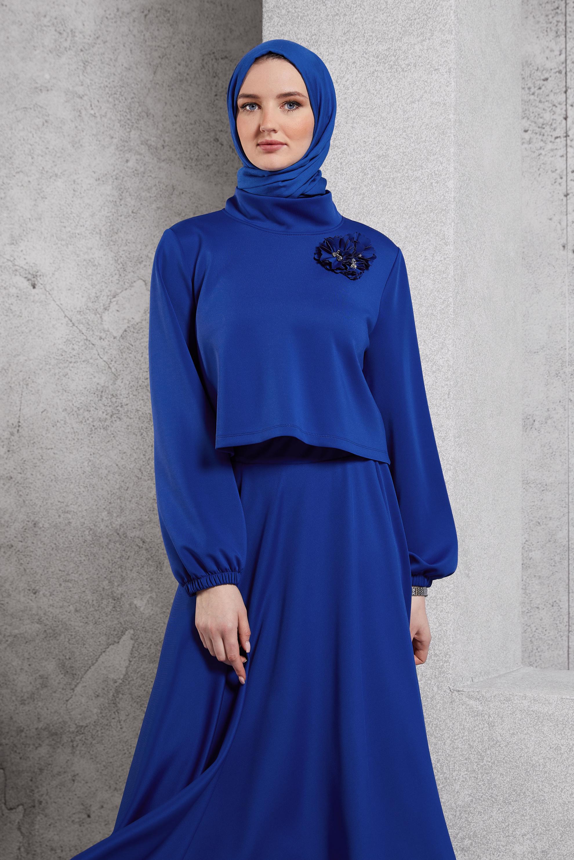 Vêtements hijab BLEU MARINE ENSEMBLE DE SURVÊTEMENT À JUPE 45054