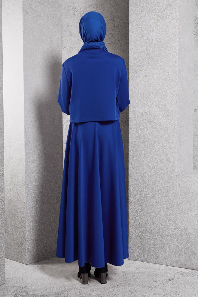 Vêtements hijab BLEU MARINE ENSEMBLE DE SURVÊTEMENT À JUPE 45054 - ALVİNA