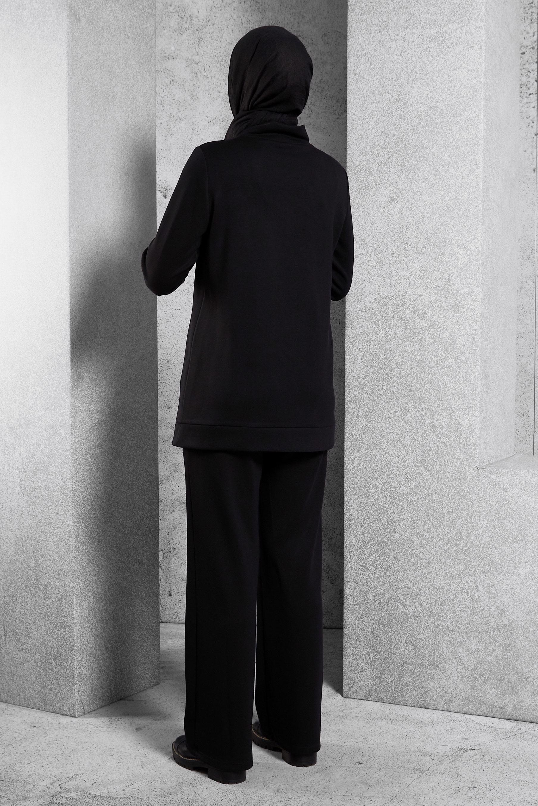 Vêtements hijab NOIR ENSEMBLE SURVÊTEMENT AVEC PANTALON 45055 