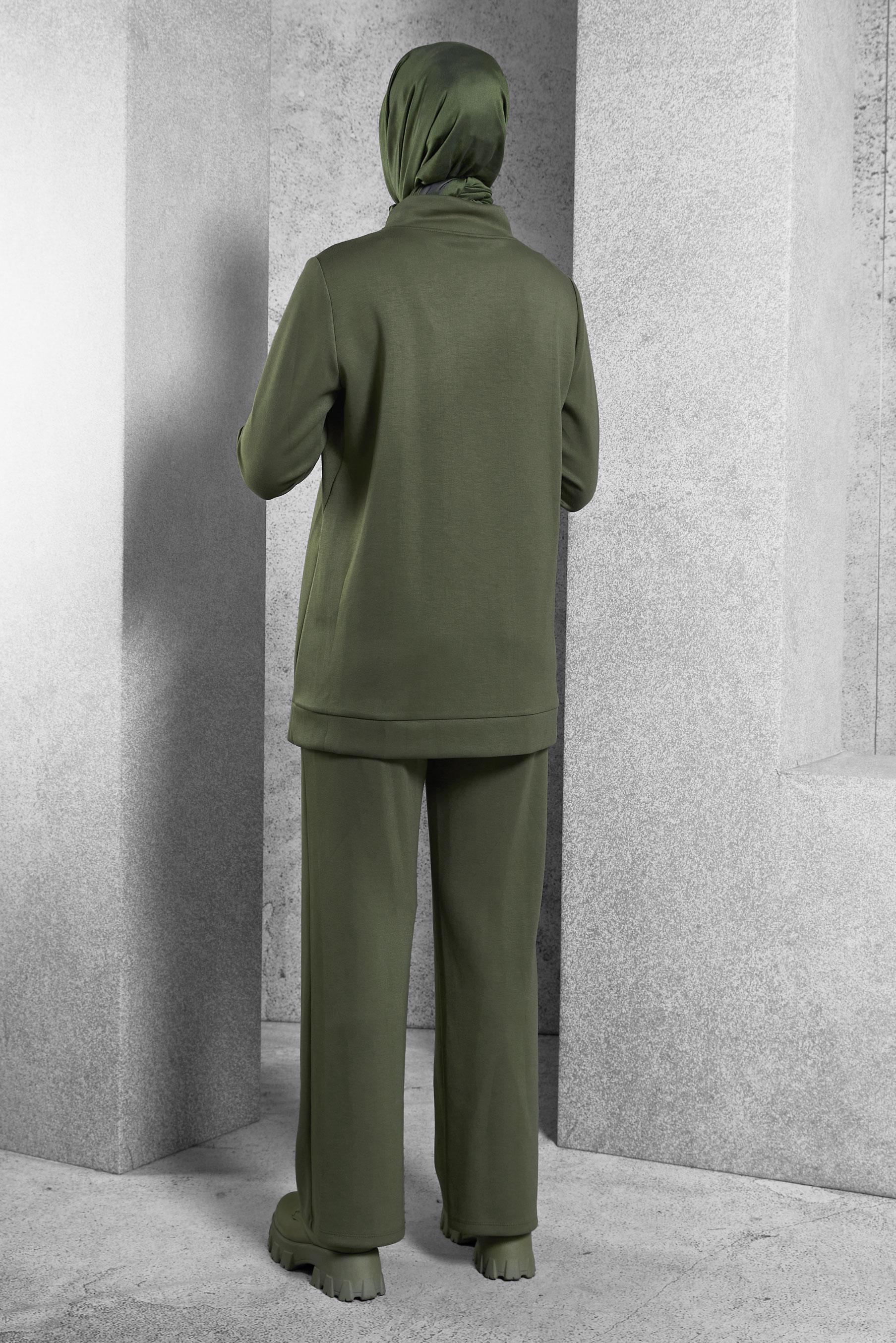 Tesettür giyim HAKİ PANTOLONLU EŞOFMAN TAKIM 45055