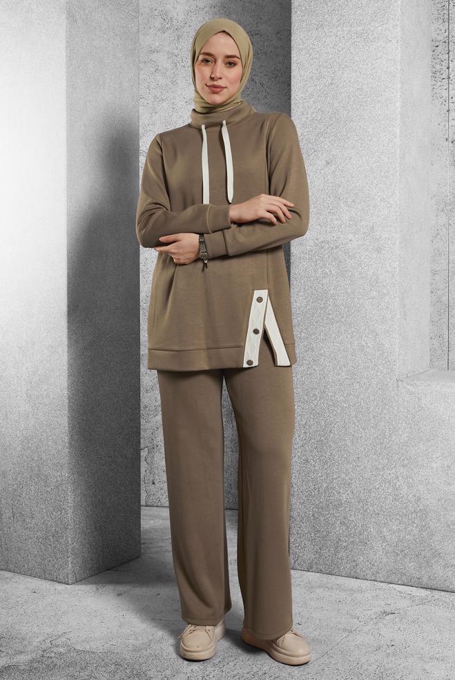 Vêtements hijab VISON ENSEMBLE SURVÊTEMENT AVEC PANTALON 45055  - ALVİNA