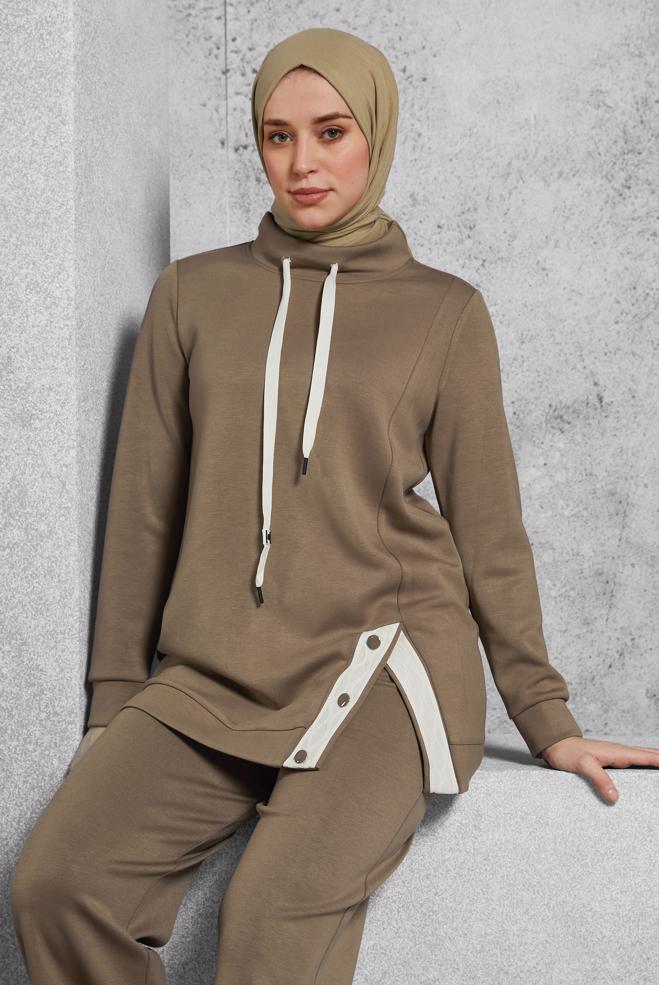 Vêtements hijab VISON ENSEMBLE SURVÊTEMENT AVEC PANTALON 45055  - ALVİNA