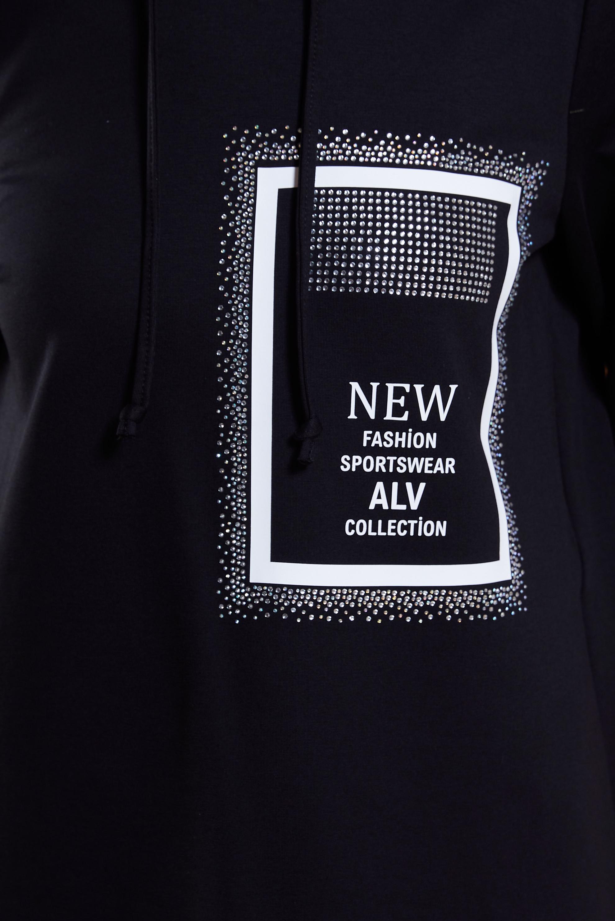 Tesettür giyim SİYAH YAZI BASKILI EŞOFMAN TUNİK 45056