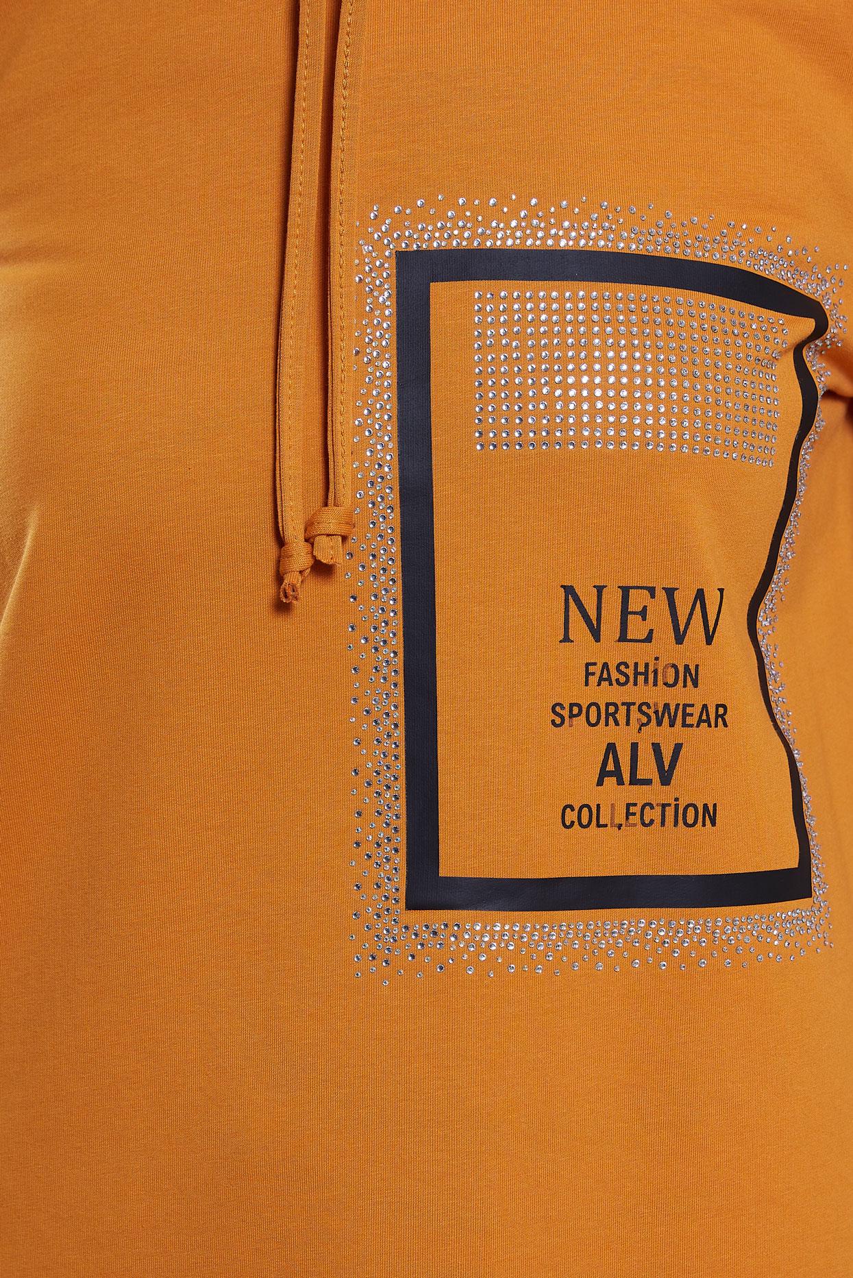 Tesettür giyim SARI YAZI BASKILI EŞOFMAN TUNİK 45056