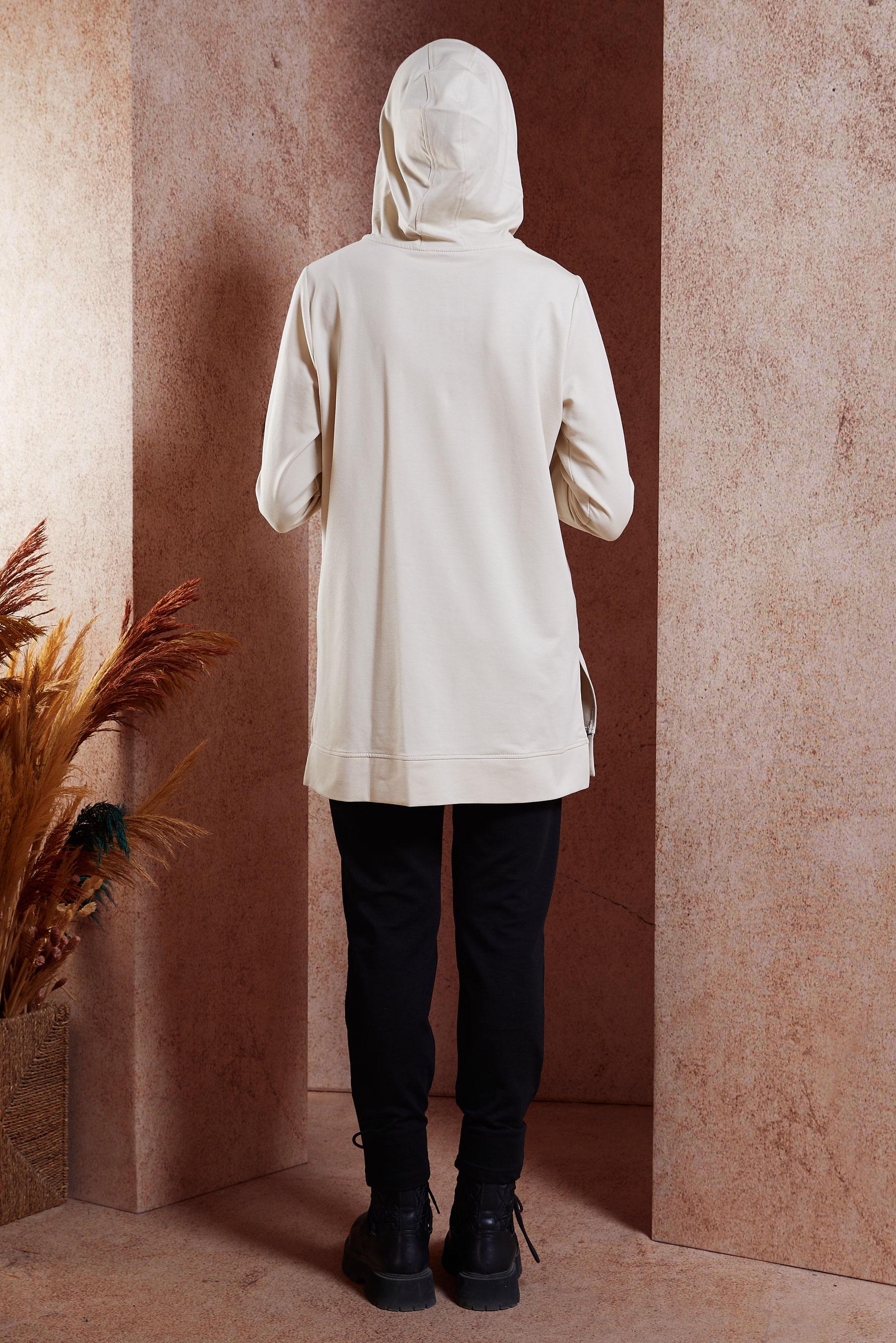 Hijab clothing BEIGE PRINTED TRACKSUIT TUNIC 45056