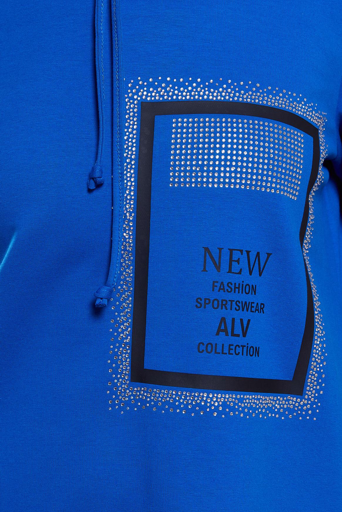 Tesettür giyim LACİVERT YAZI BASKILI EŞOFMAN TUNİK 45056