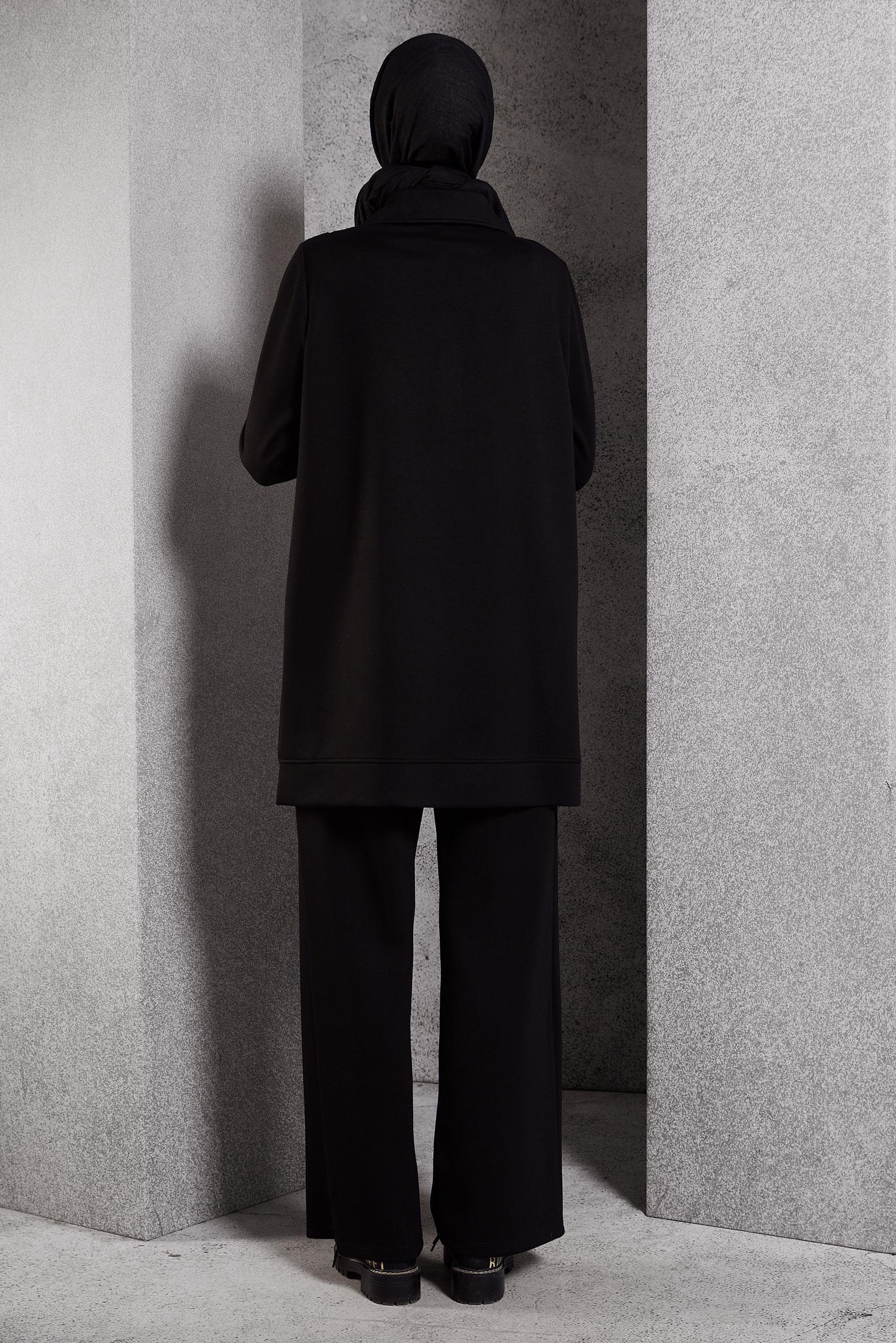 Tesettür giyim SİYAH PANTOLONLU EŞOFMAN TAKIM 45064