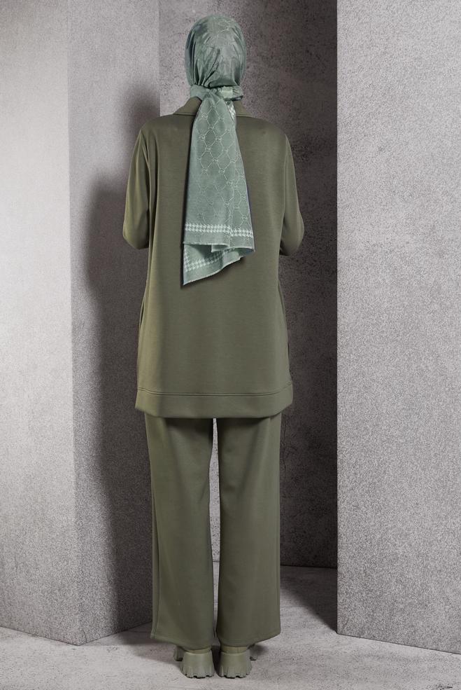 Vêtements hijab KAKI ENSEMBLE SURVÊTEMENT AVEC PANTALON 45064 - ALVİNA