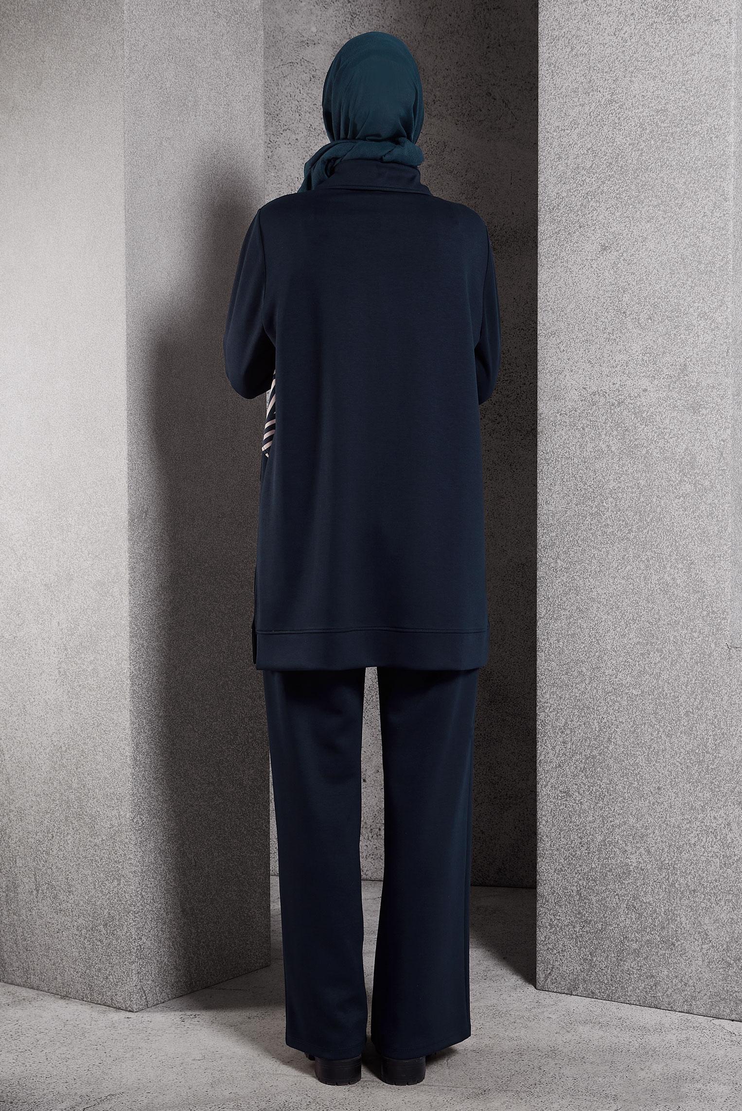 Tesettür giyim LACİVERT PANTOLONLU EŞOFMAN TAKIM 45064