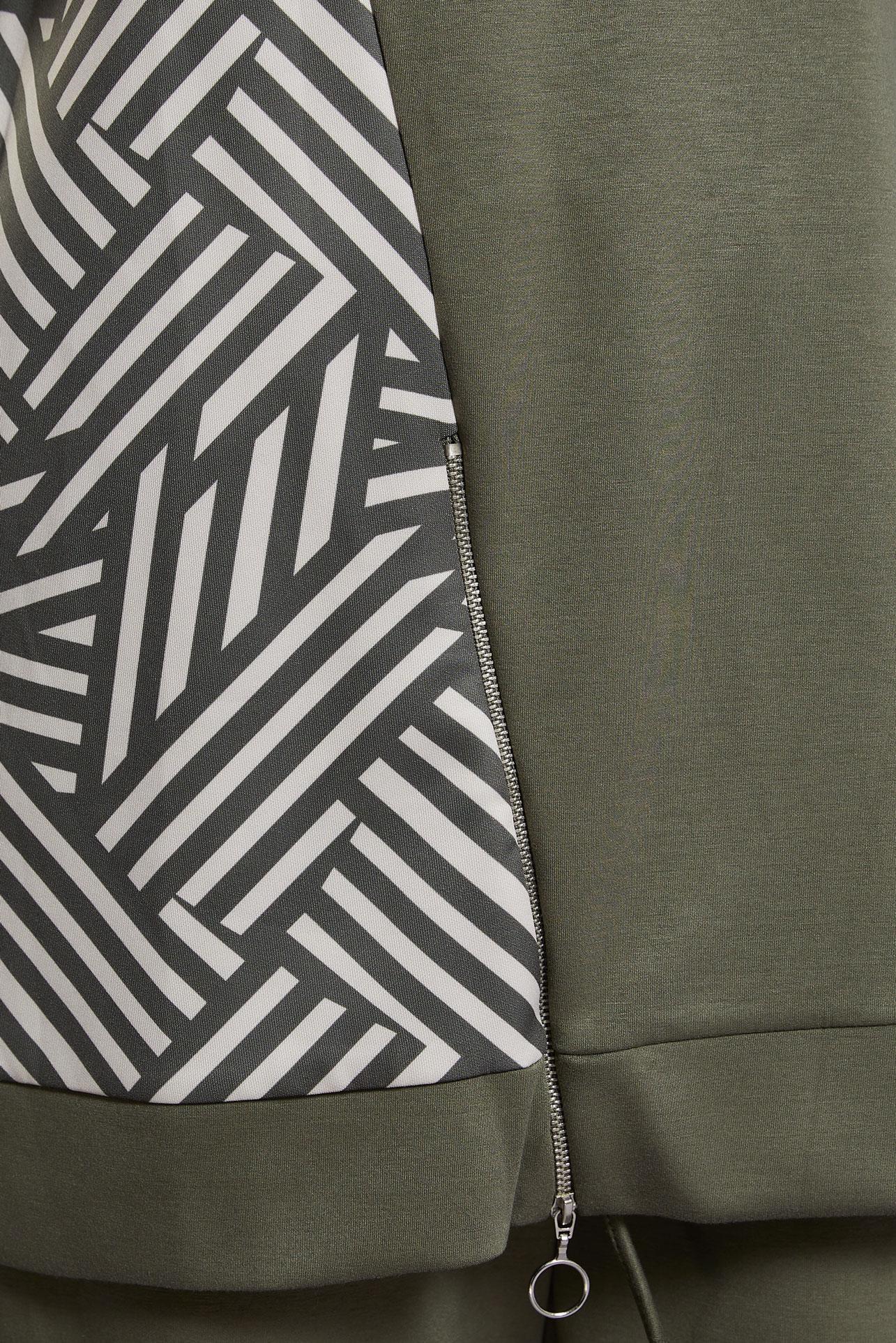 Tesettür giyim HAKİ DESENLİ PANTOLONLU EŞOFMAN TAKIM 45065