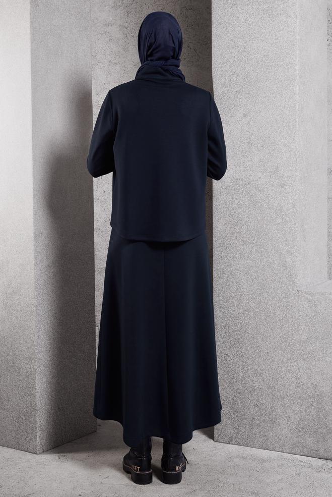 Vêtements hijab BLEU MARINE ENSEMBLE DE SURVÊTEMENT À JUPE 45066 - ALVİNA