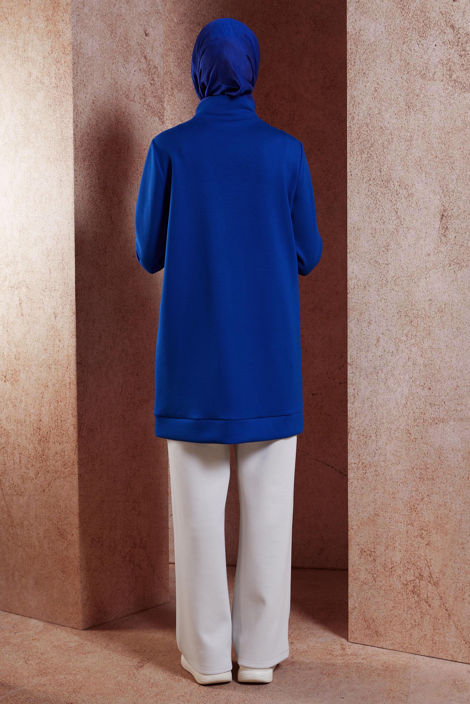 Tesettür giyim LACİVERT FERMUAR DETAYLI EŞOFMAN TUNİK 45093