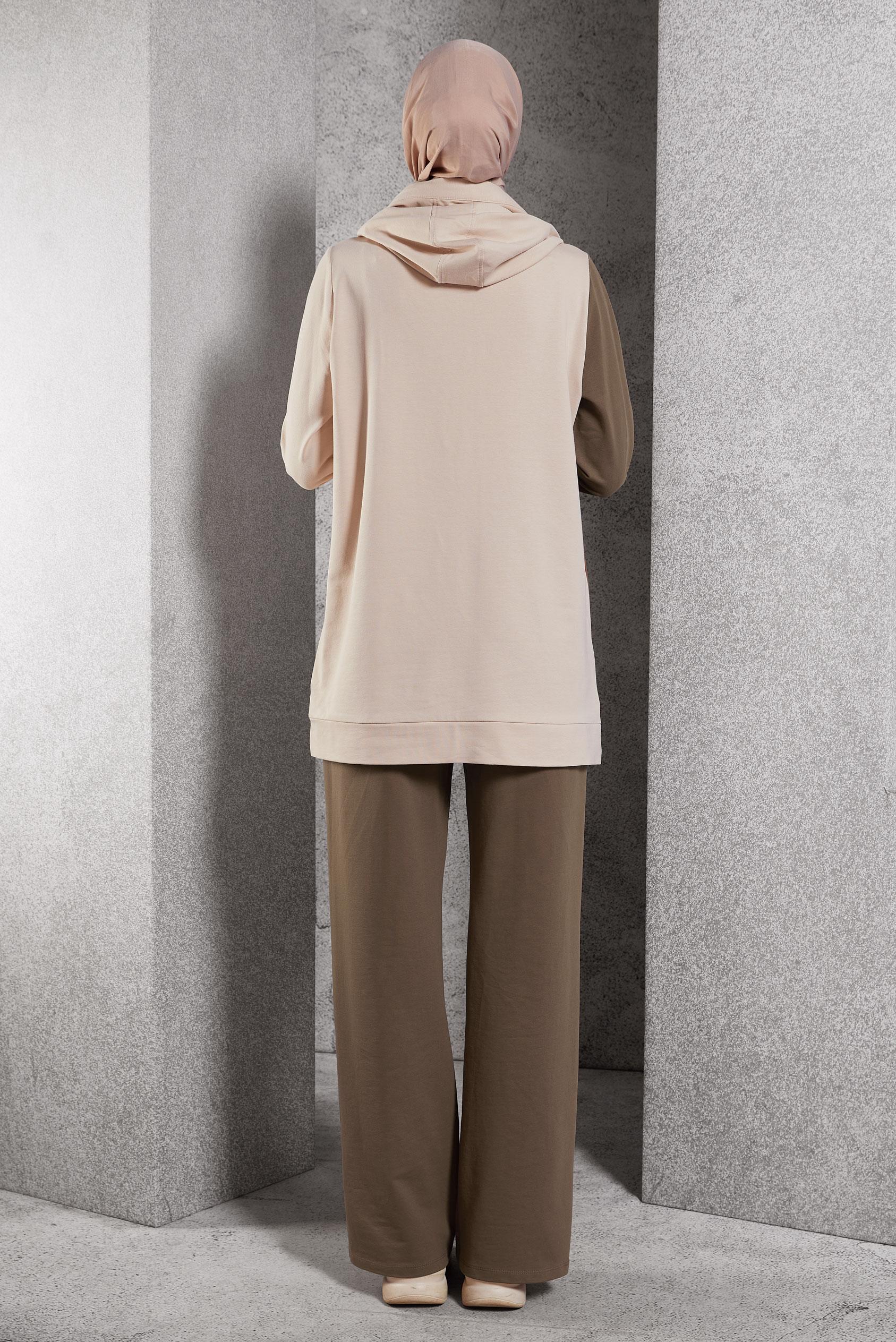 Vêtements hijab BRUN ENSEMBLE DE SURVÊTEMENT BICOLORE 45095