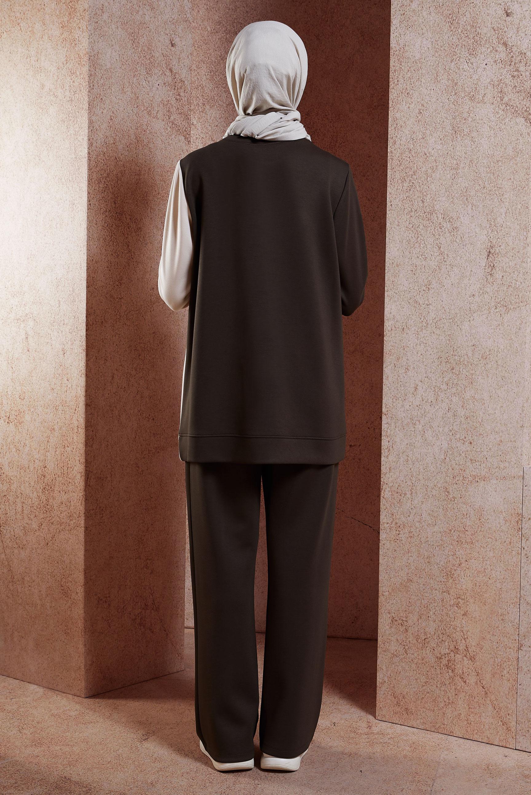 Vêtements hijab BRUN ENSEMBLE DE SURVÊTEMENT COLORÉ 45096