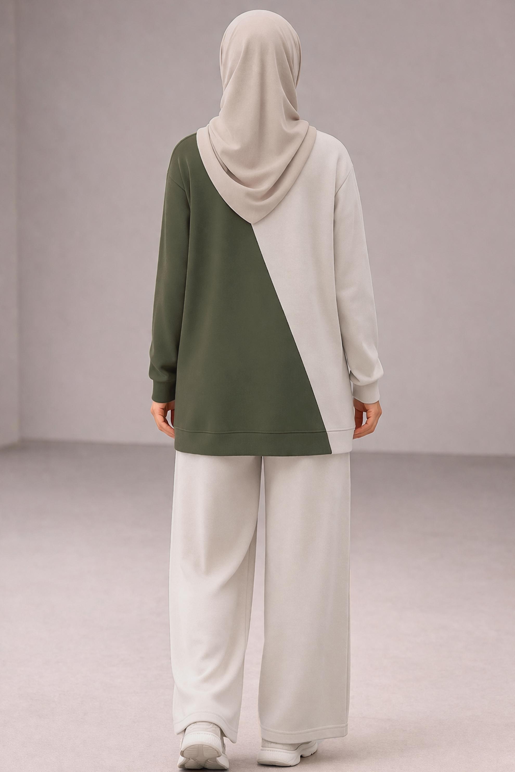 Hijab clothing BEIGE COLORED TRACKSUIT SET 45096