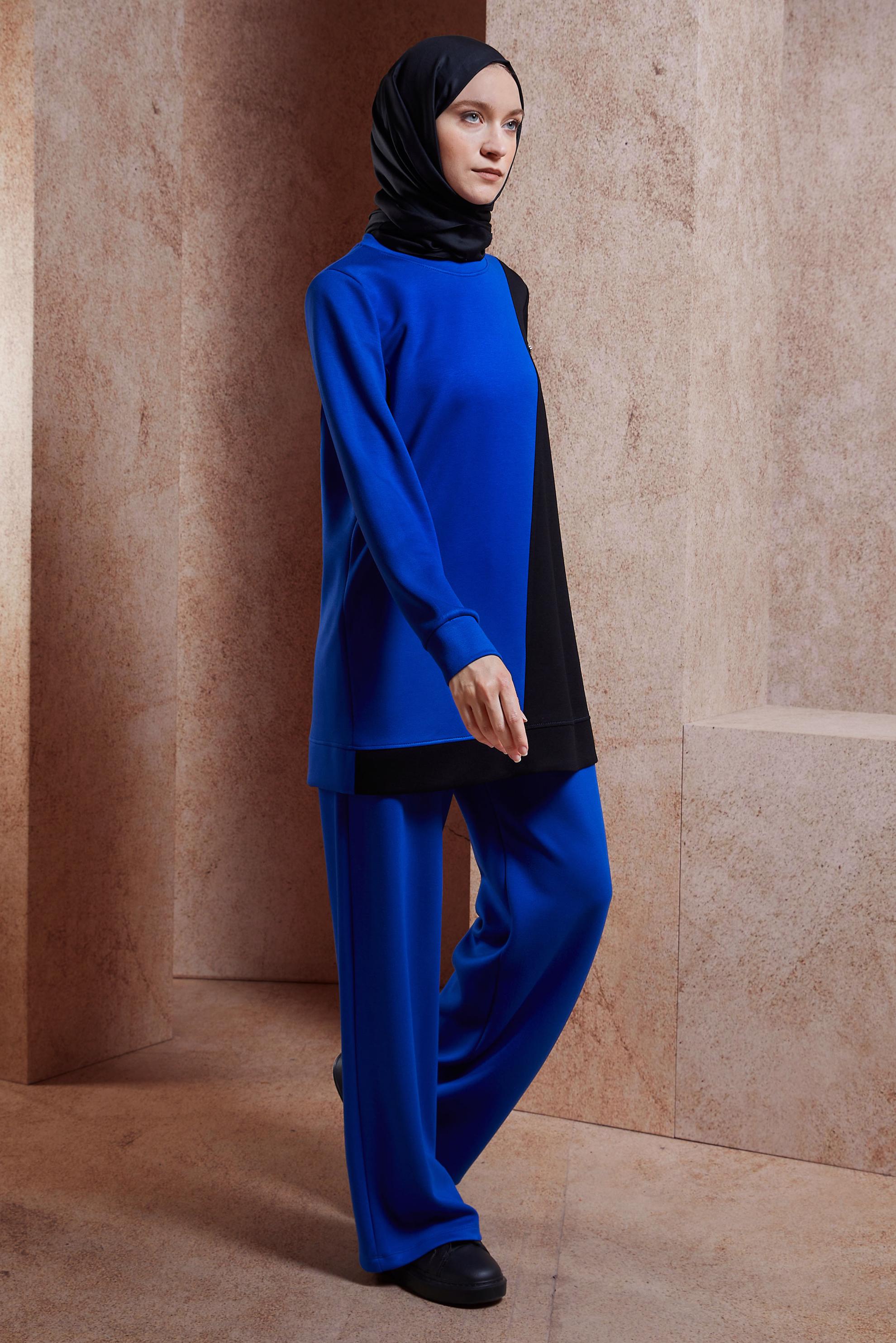 Vêtements hijab BLEU MARINE ENSEMBLE DE SURVÊTEMENT COLORÉ 45096