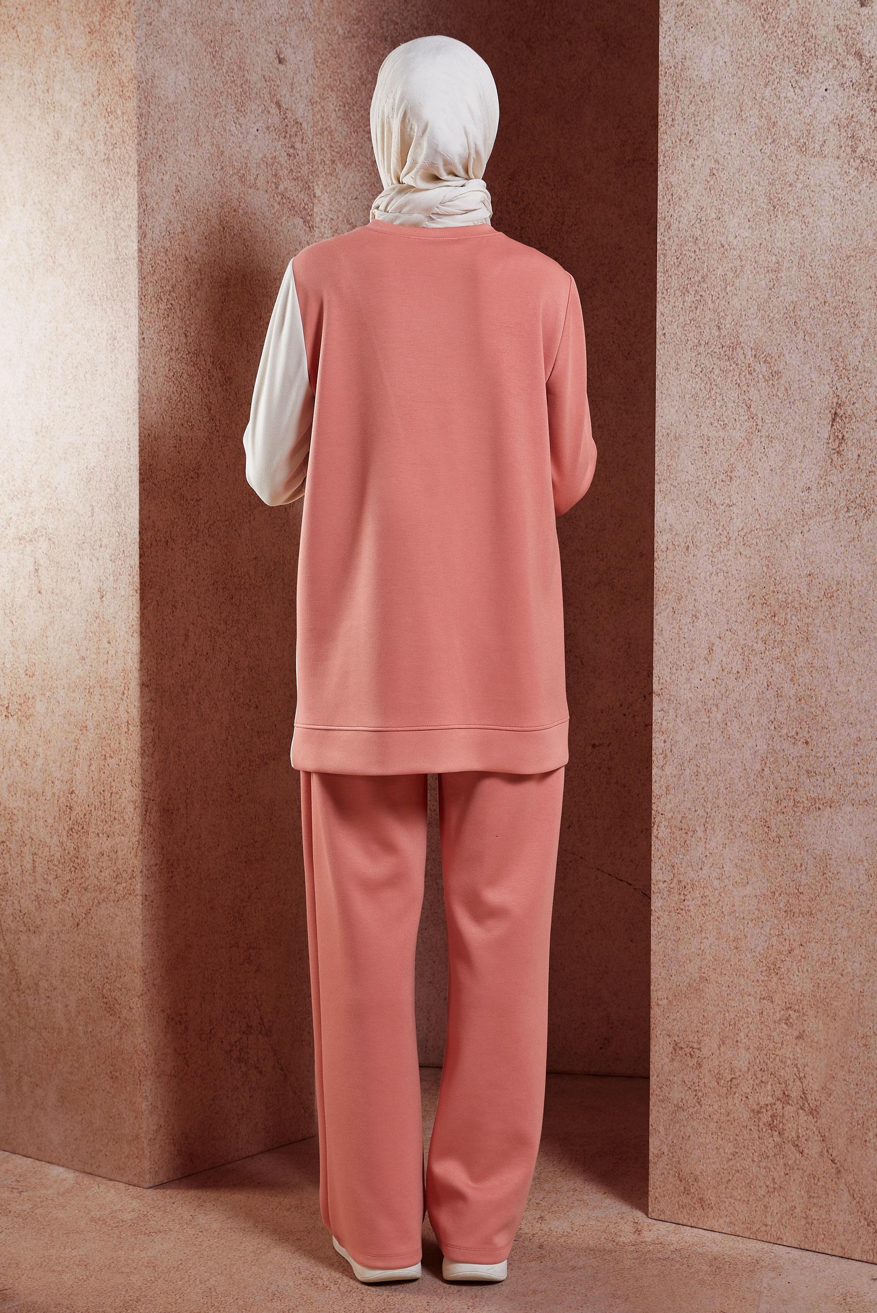 Tesettür giyim PUDRA PANTOLONLU EŞOFMAN TAKIM 45096